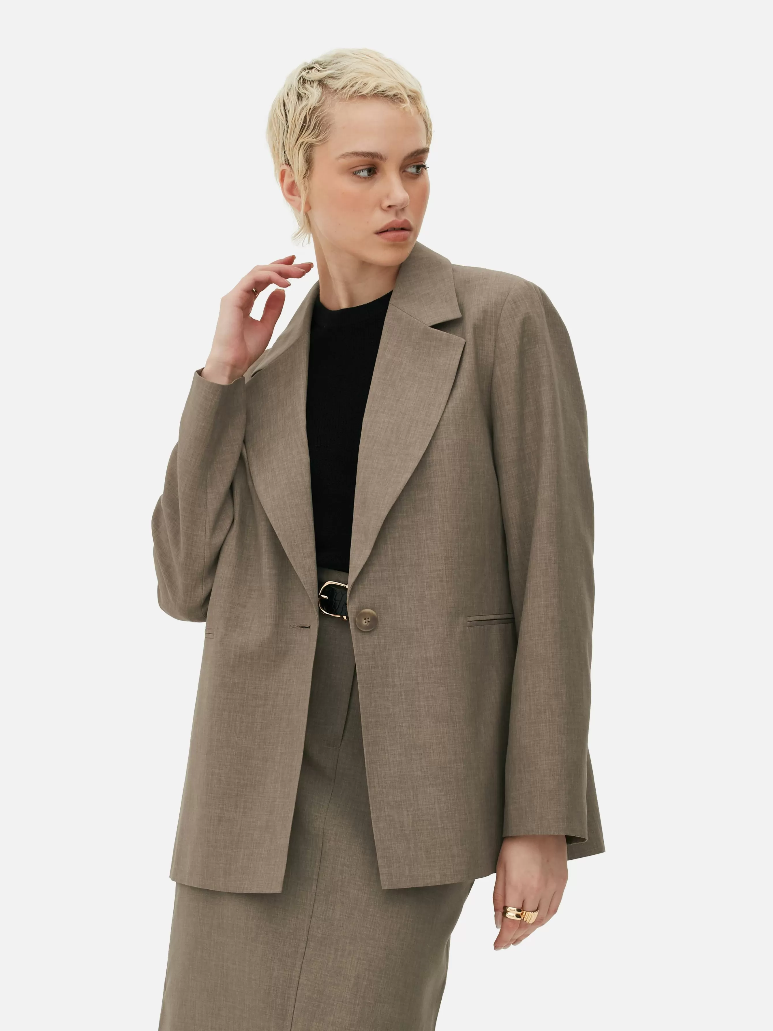 MULHER Primark Blazer Um Botão Coordenado Largo