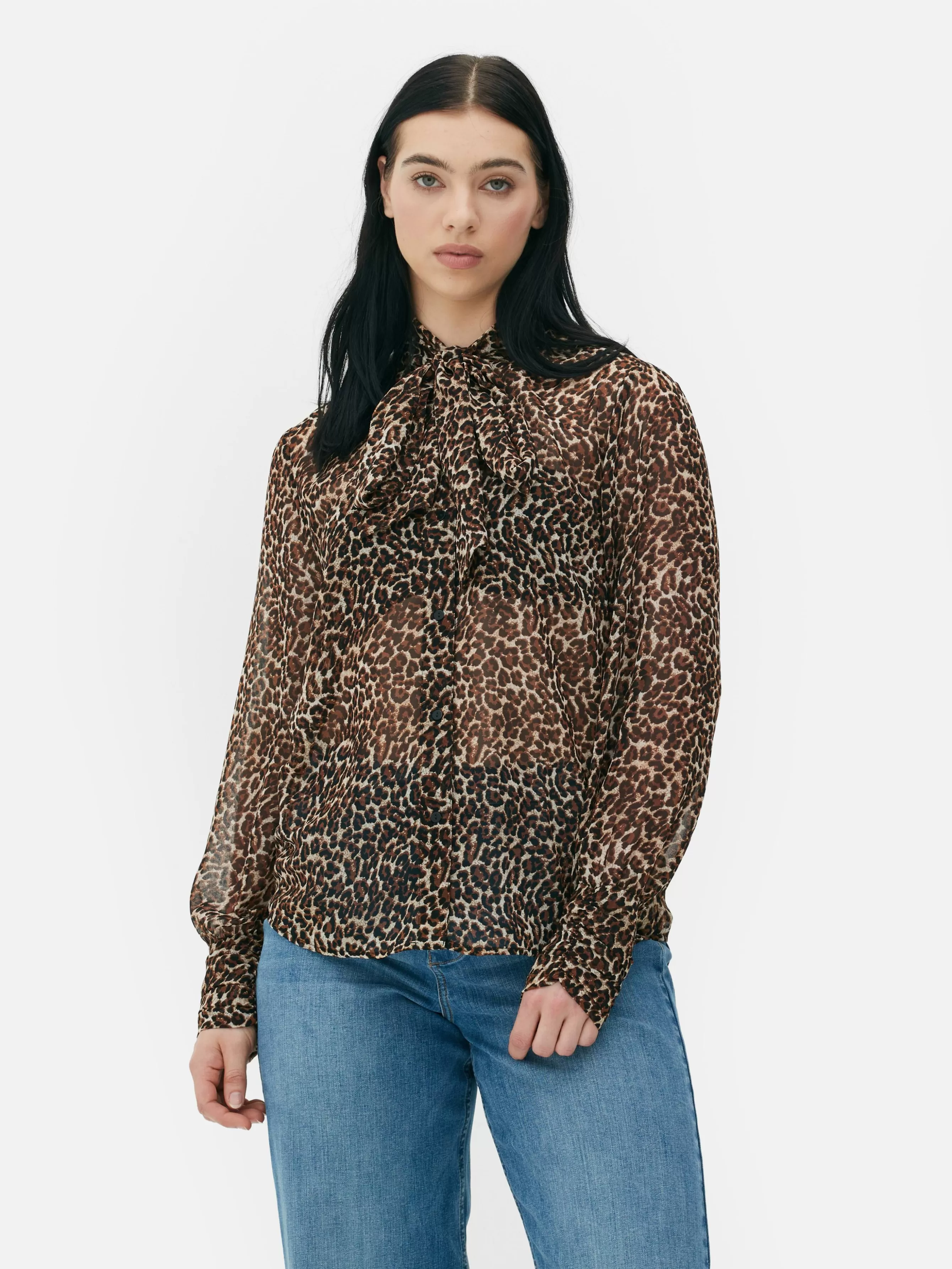 MULHER Primark Blusa Botões Laçada