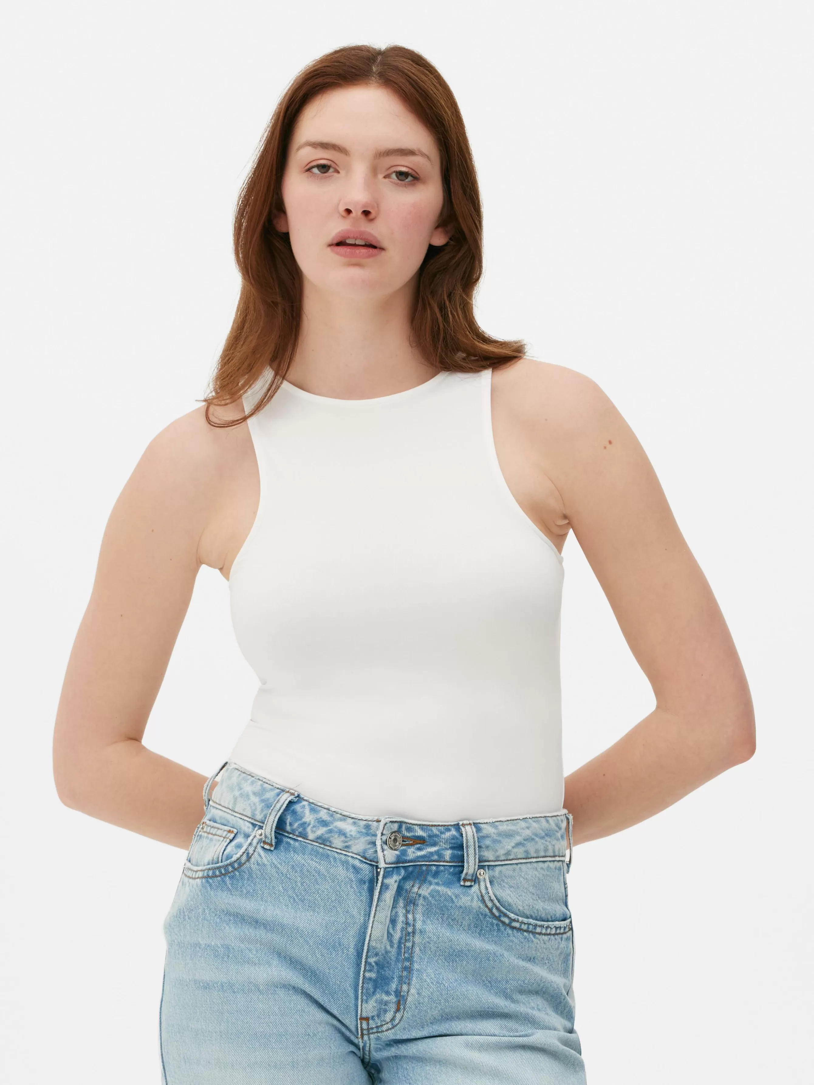 MULHER Primark Body S/ Mangas Costas Estilo Corredor