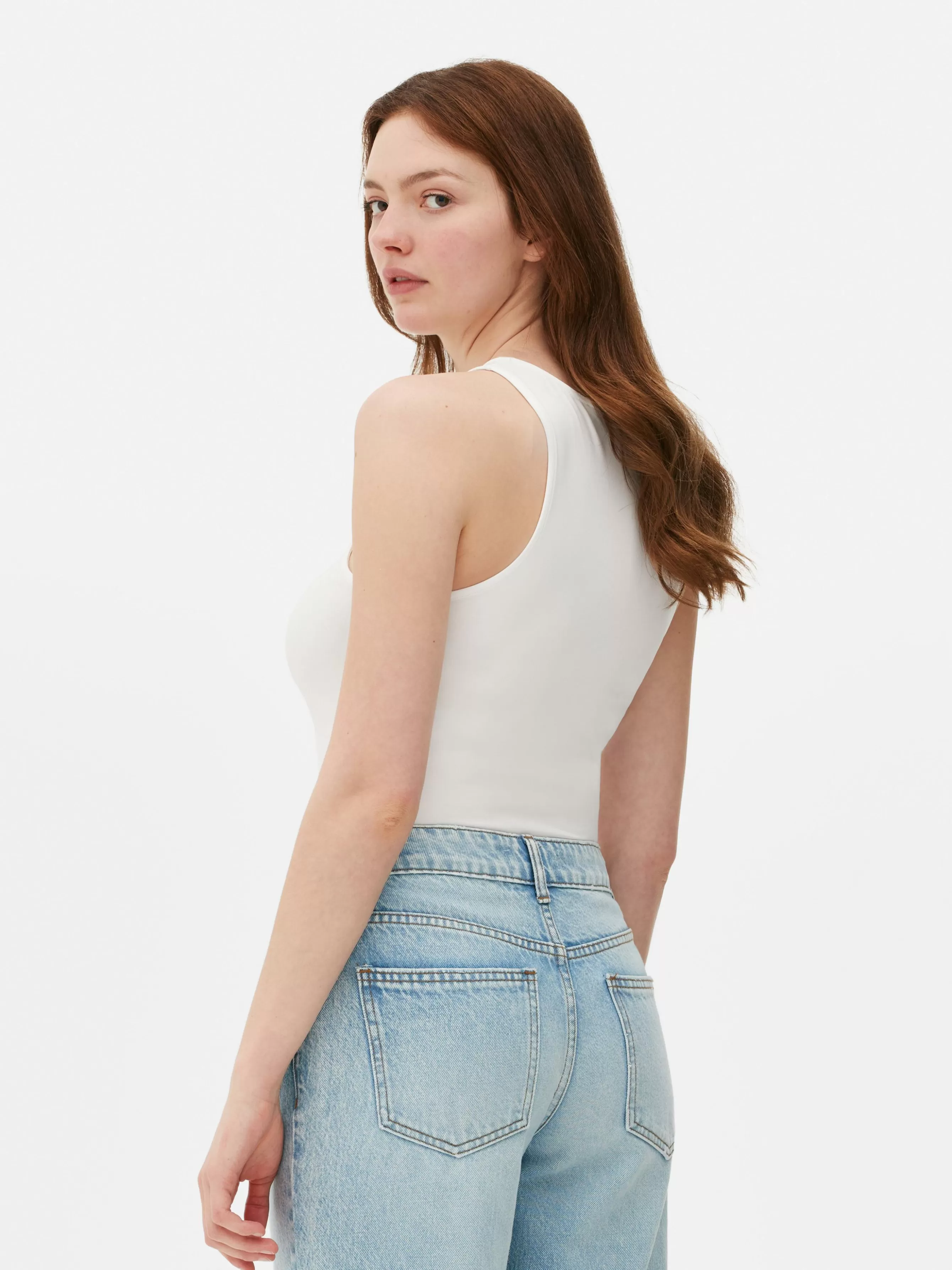 MULHER Primark Body S/ Mangas Costas Estilo Corredor