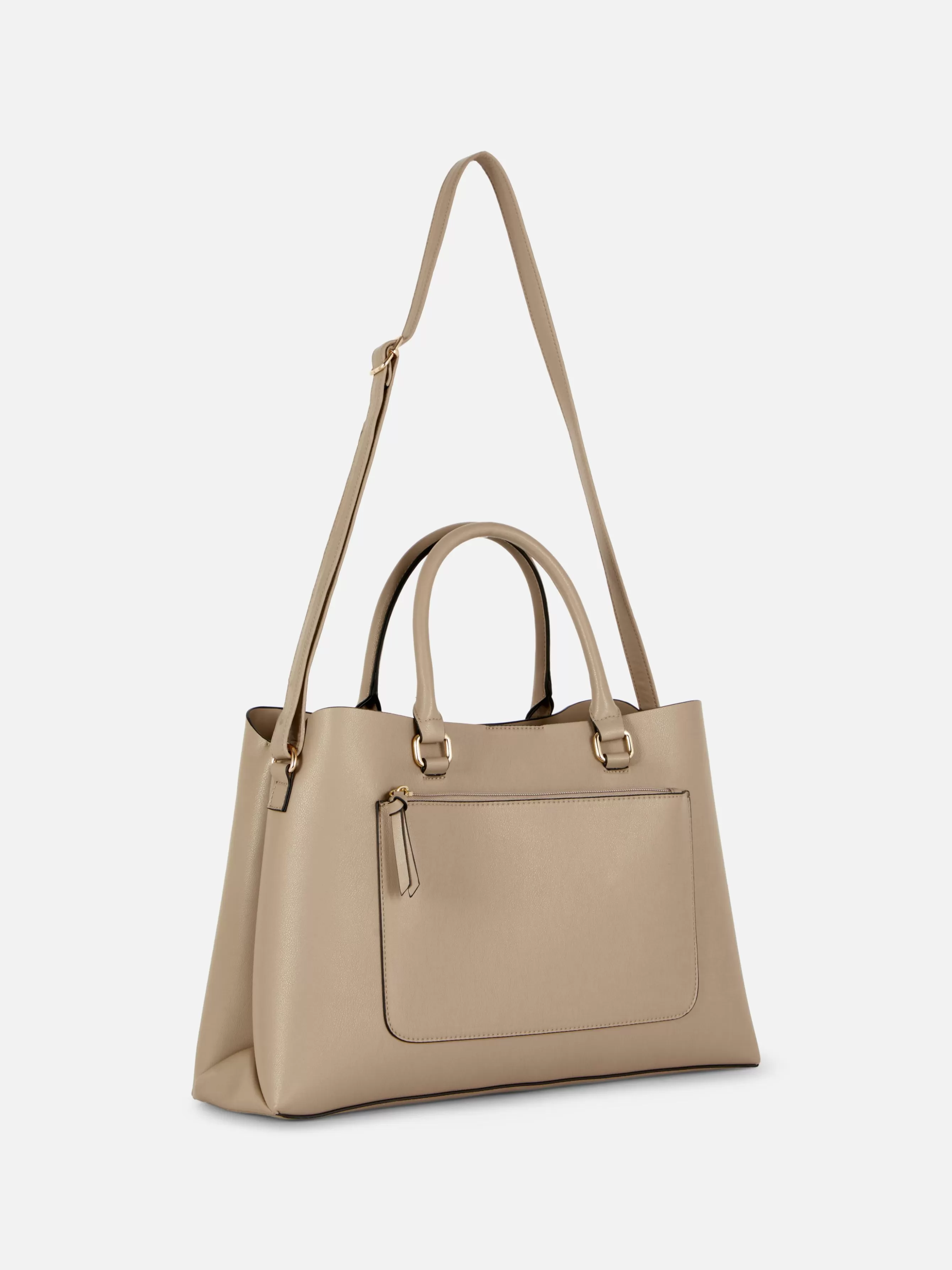 MULHER Primark Bolsa Tote Imitação Pele Bolso Fecho Correr
