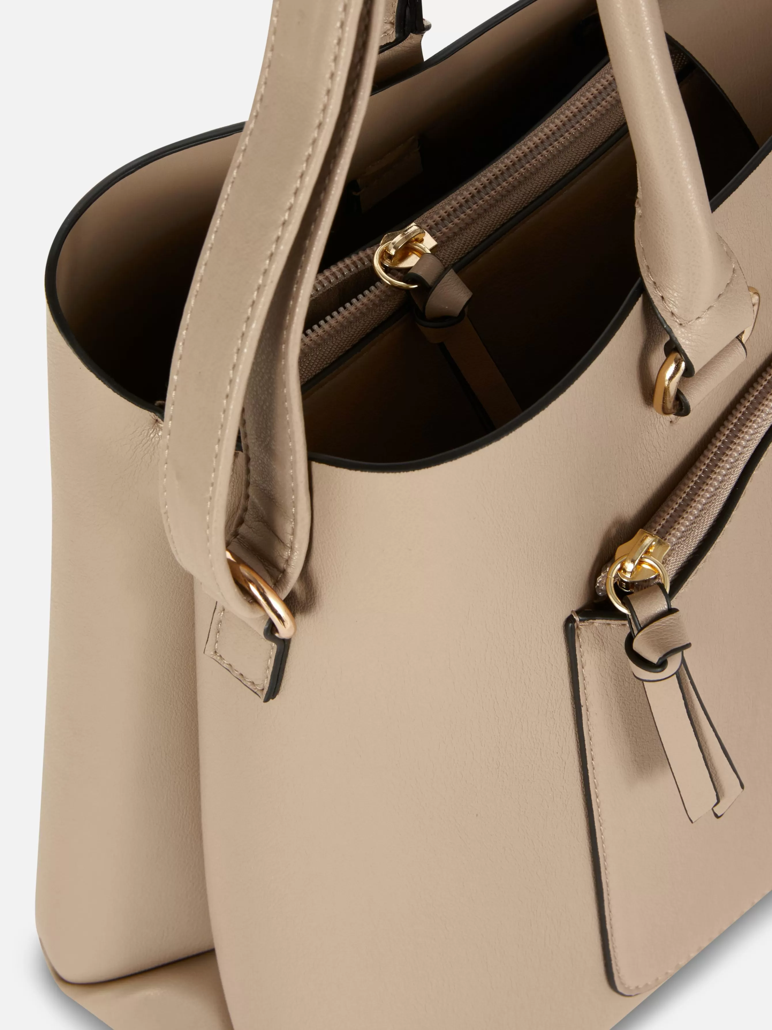 MULHER Primark Bolsa Tote Imitação Pele Bolso Fecho Correr