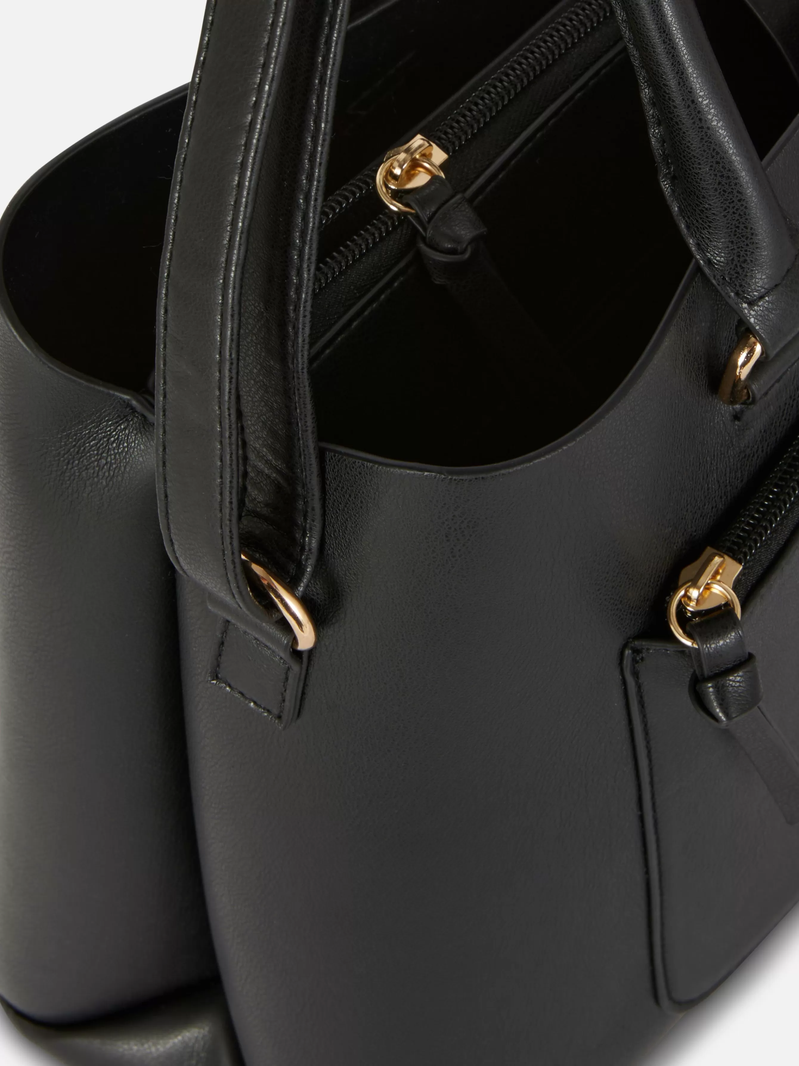 MULHER Primark Bolsa Tote Imitação Pele Bolso Fecho Correr