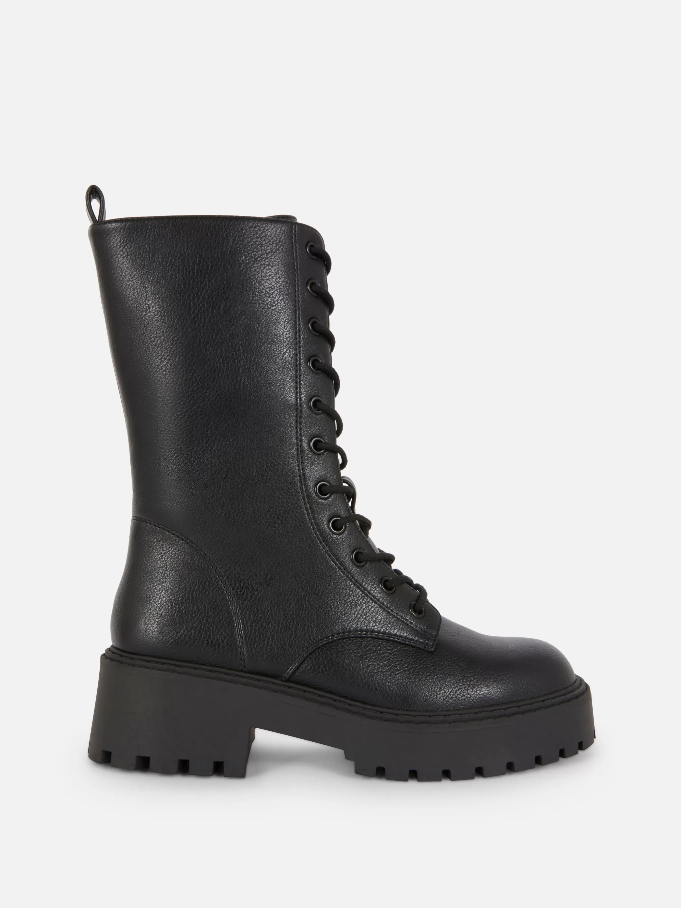 MULHER Primark Botas Estilo Motard Atacadores Sola Grossa