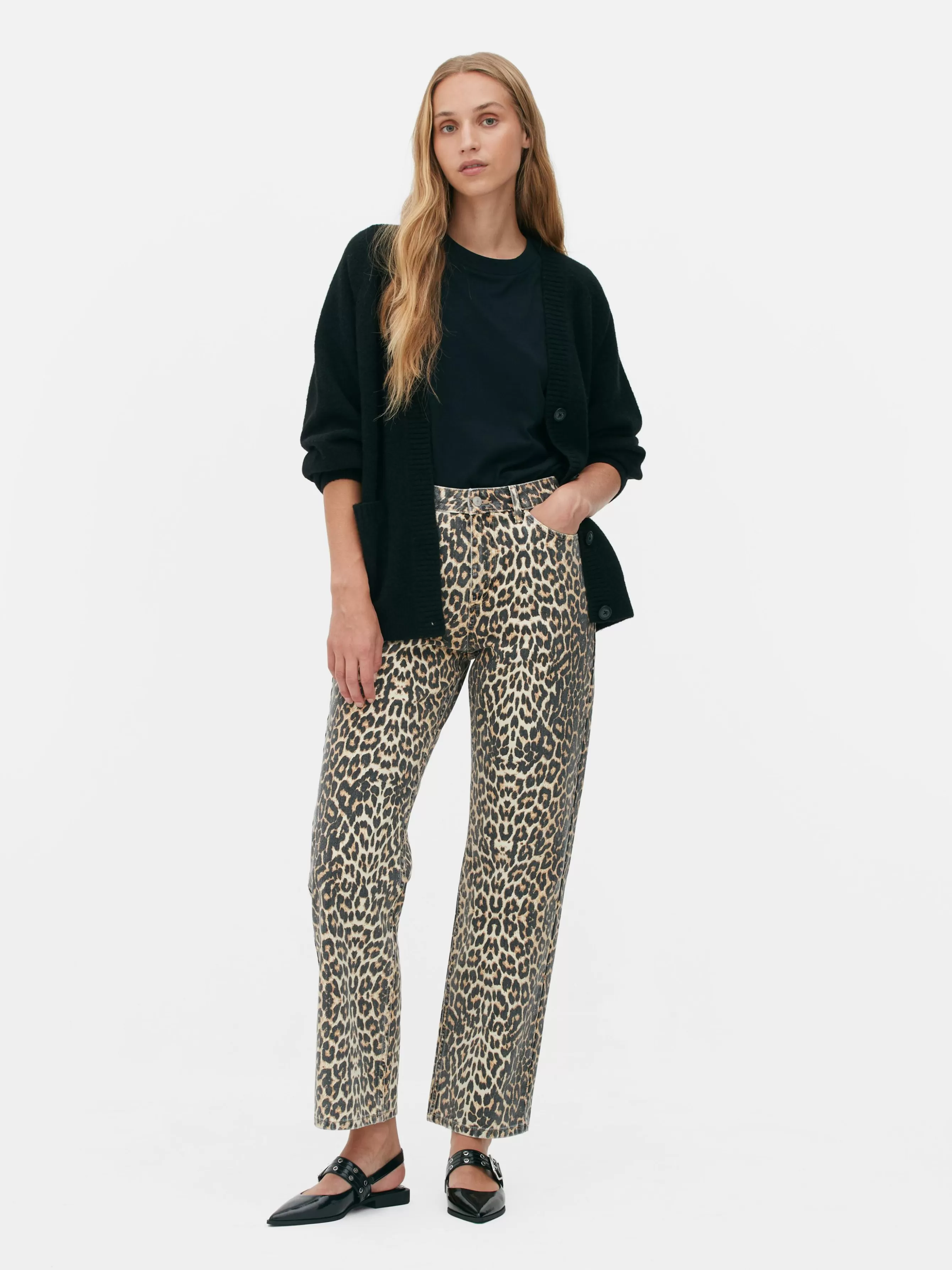 MULHER Primark Calças Ganga Estampado Leopardo