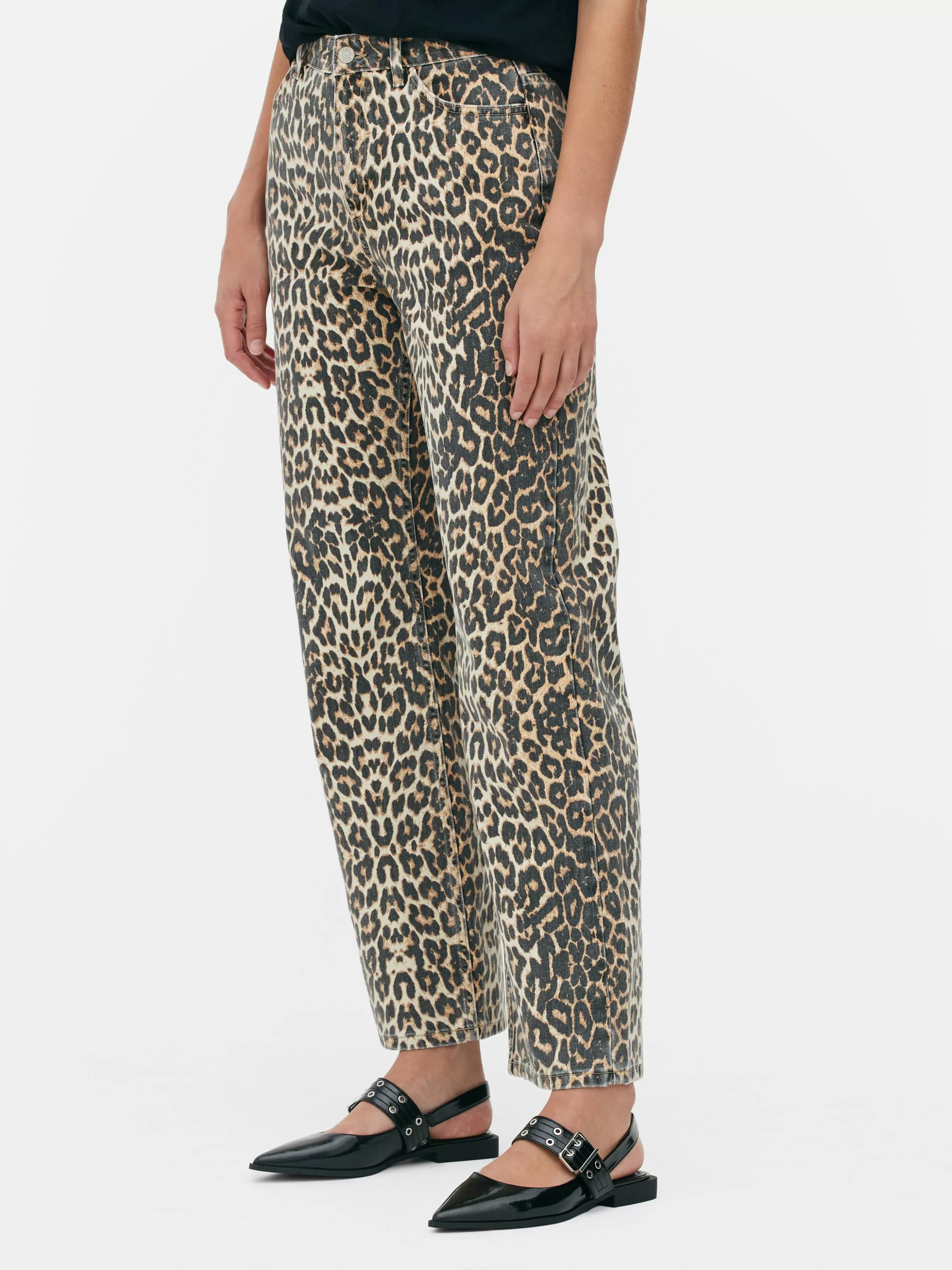 MULHER Primark Calças Ganga Estampado Leopardo