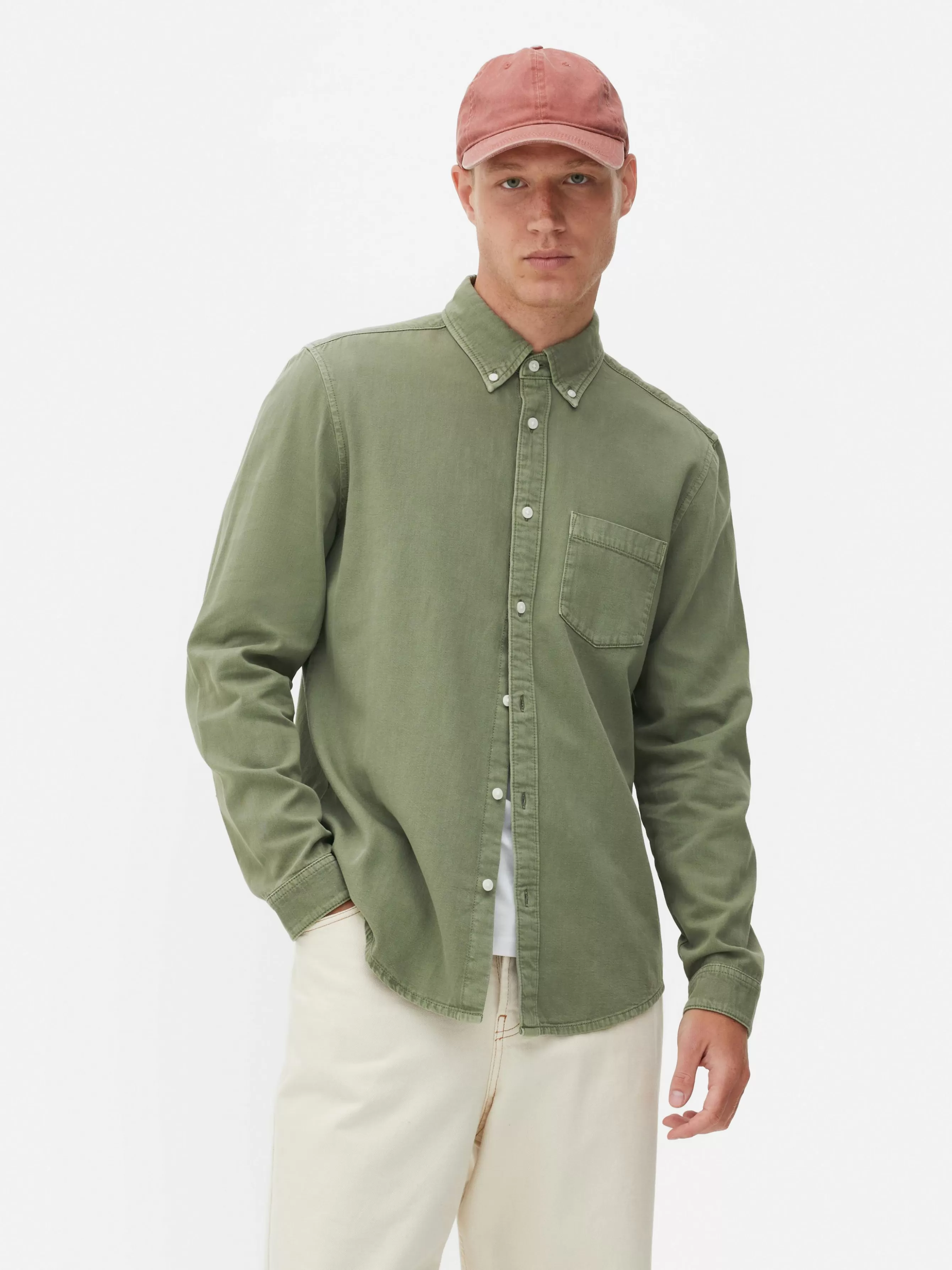 Primark Camisa Sarja Algodão Manga Comprida