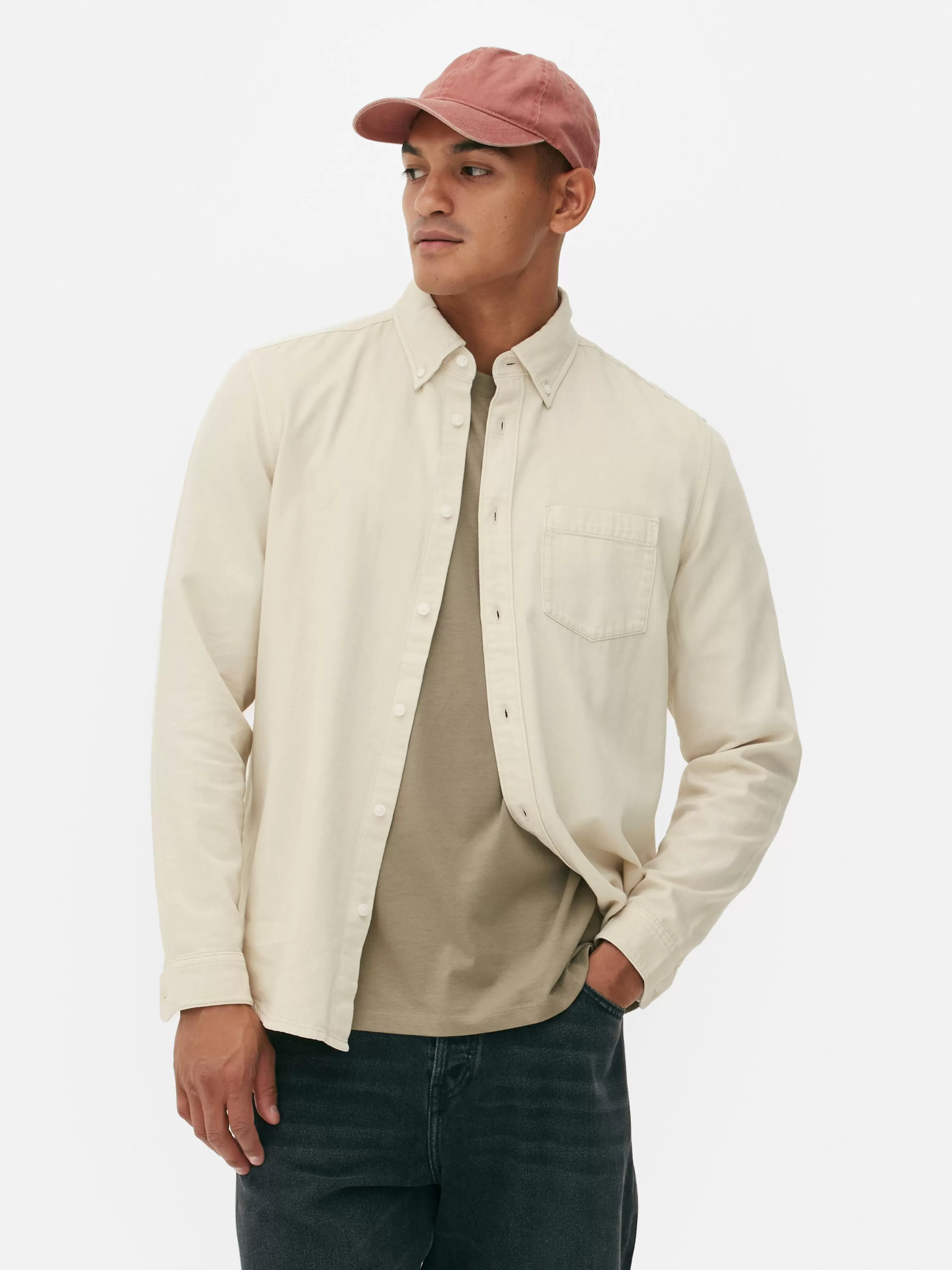 Primark Camisa Sarja Algodão Manga Comprida