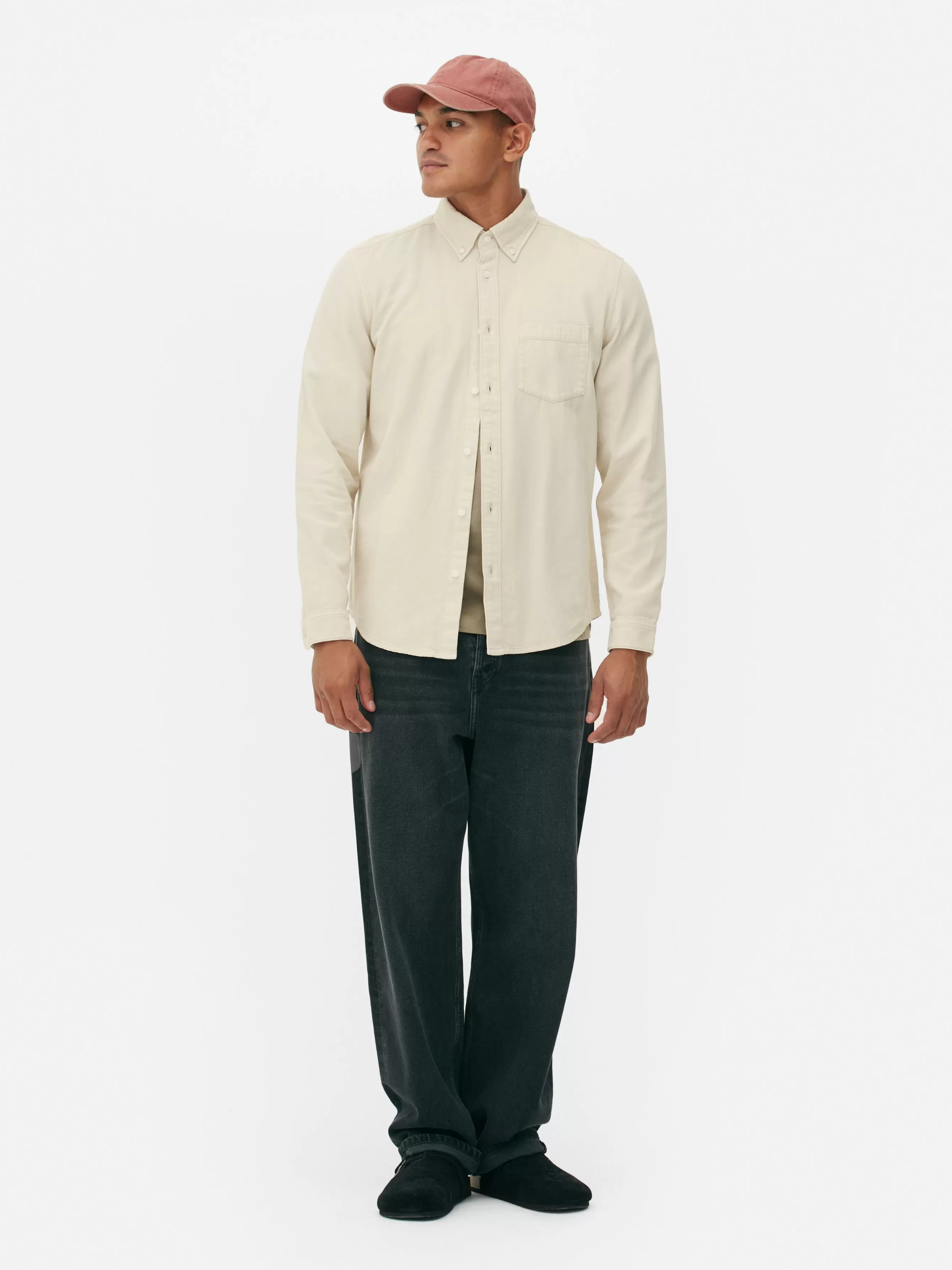 Primark Camisa Sarja Algodão Manga Comprida