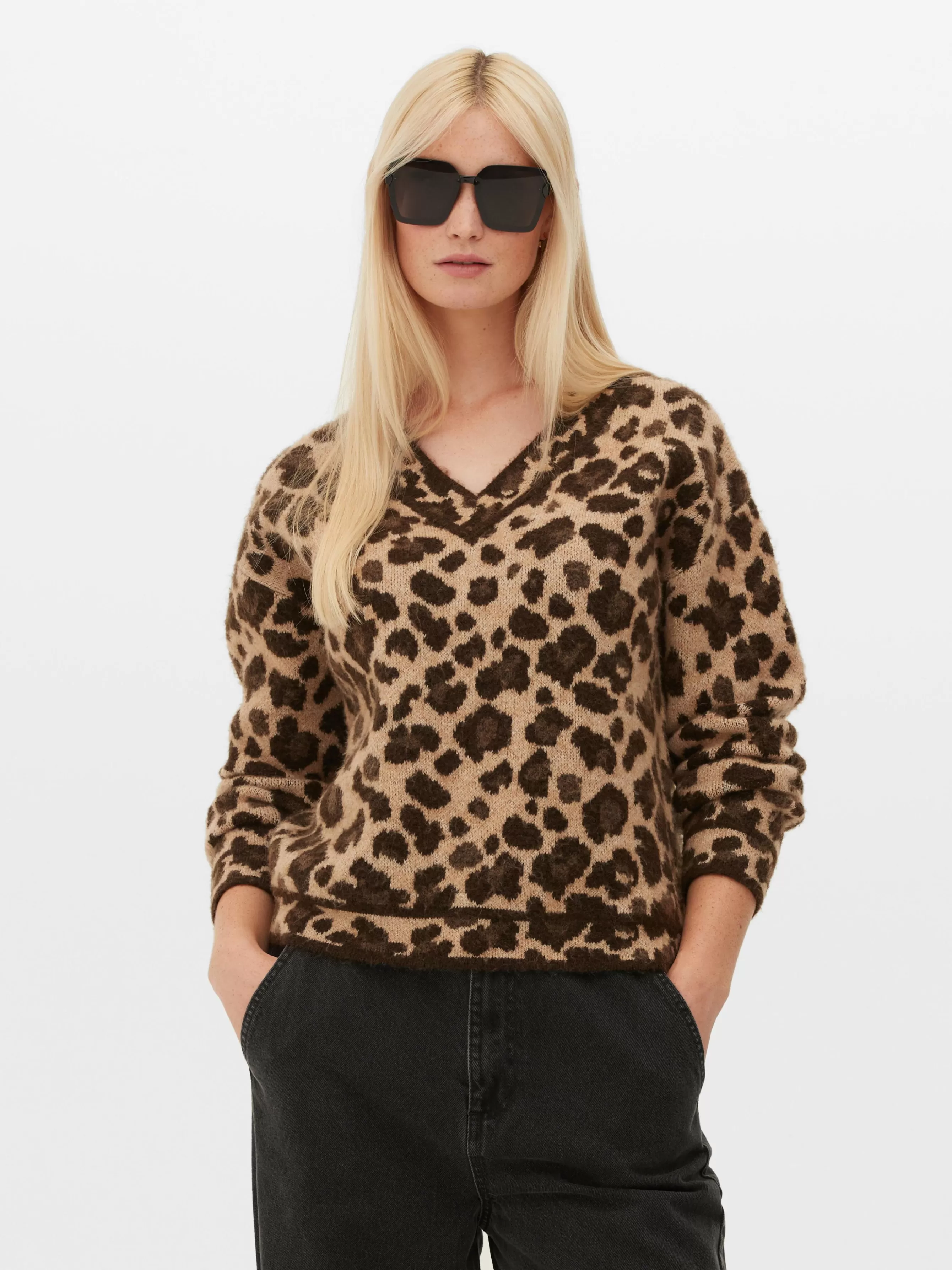 MULHER Primark Camisola Decote V Leopardo