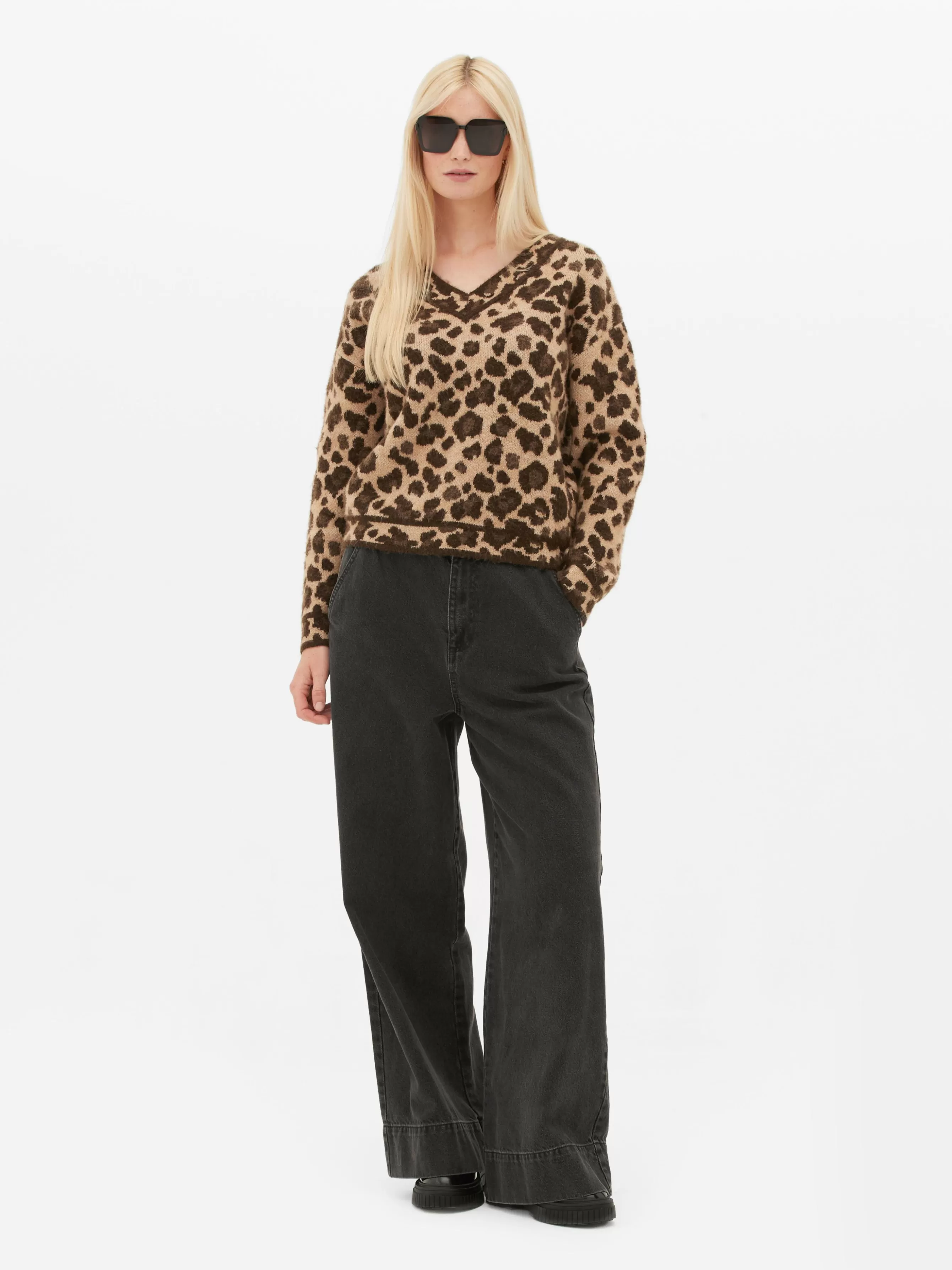 MULHER Primark Camisola Decote V Leopardo