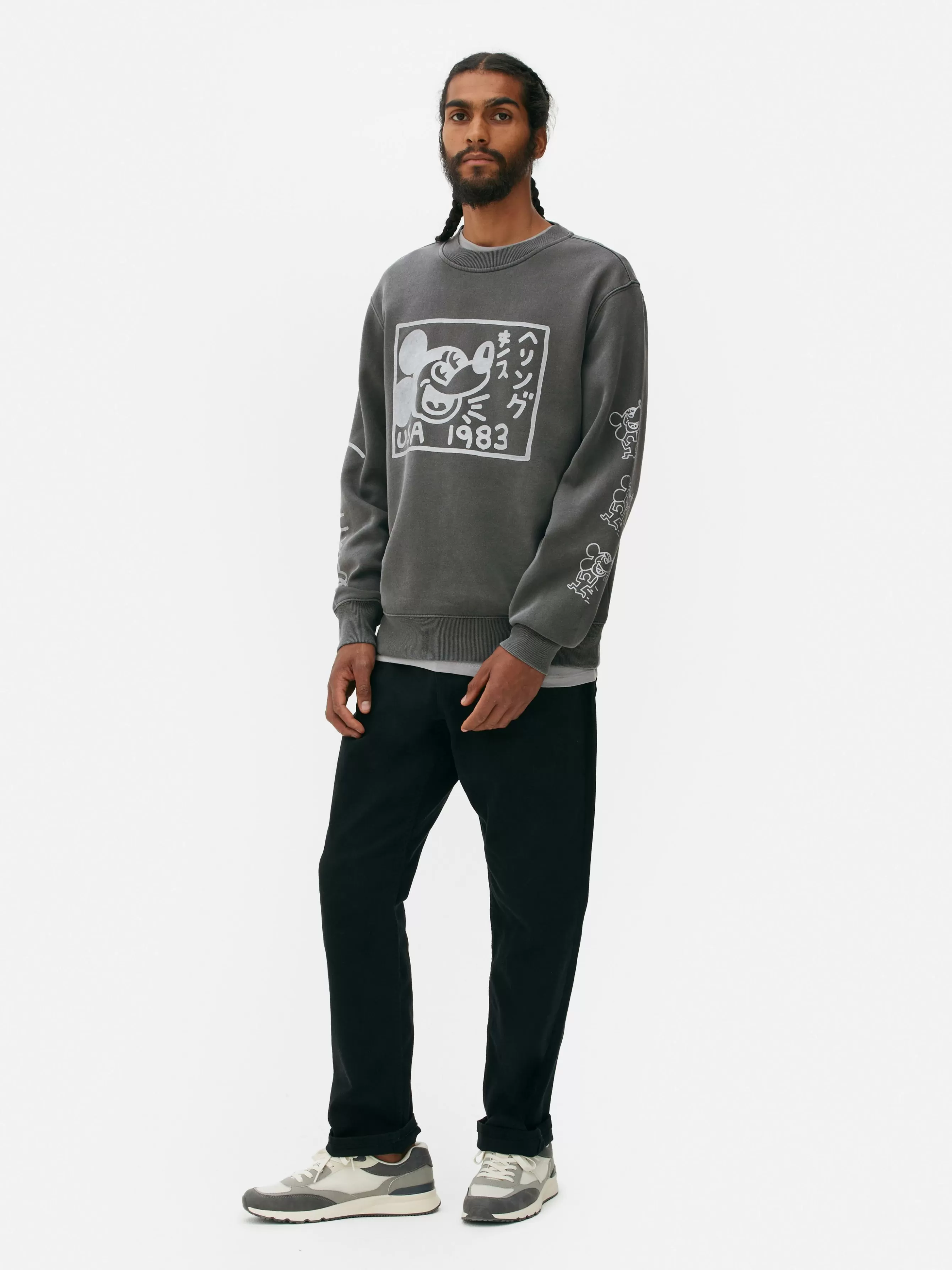 Primark Camisola Lavagem ácida Disney Mickey Mouse X Keith Haring