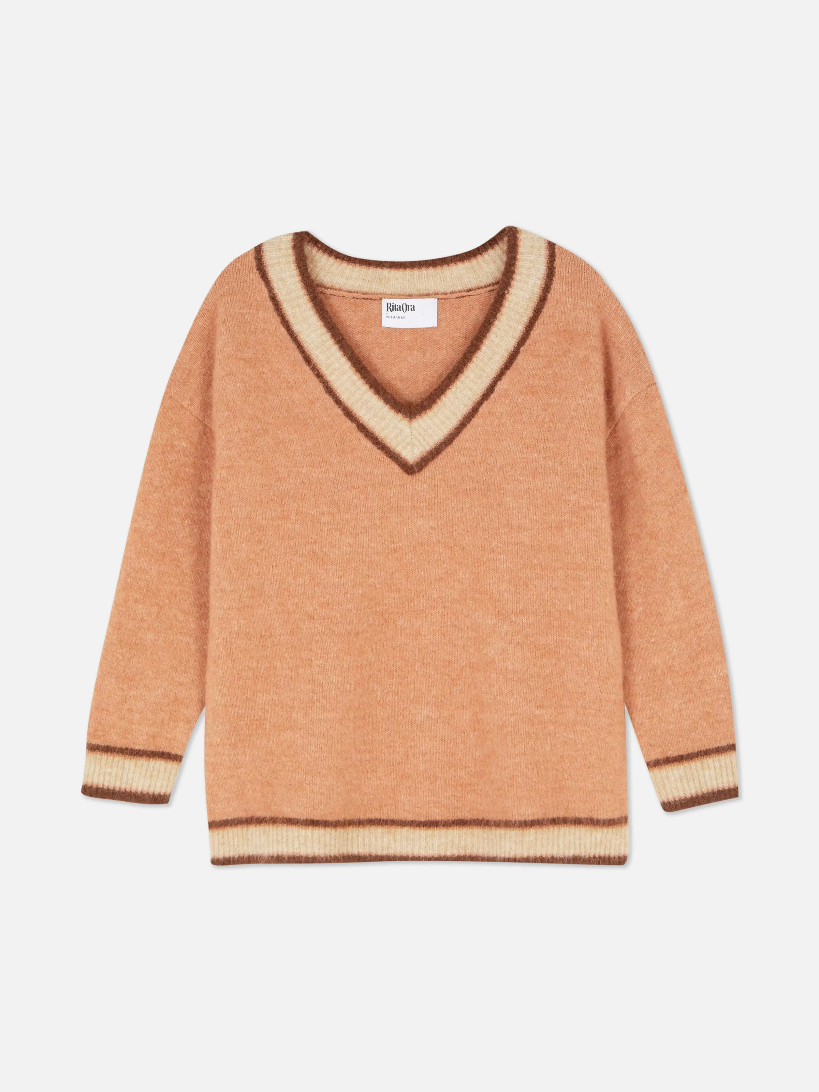 MULHER Primark Camisola Malha Decote V Estilo Vintage Rita Ora