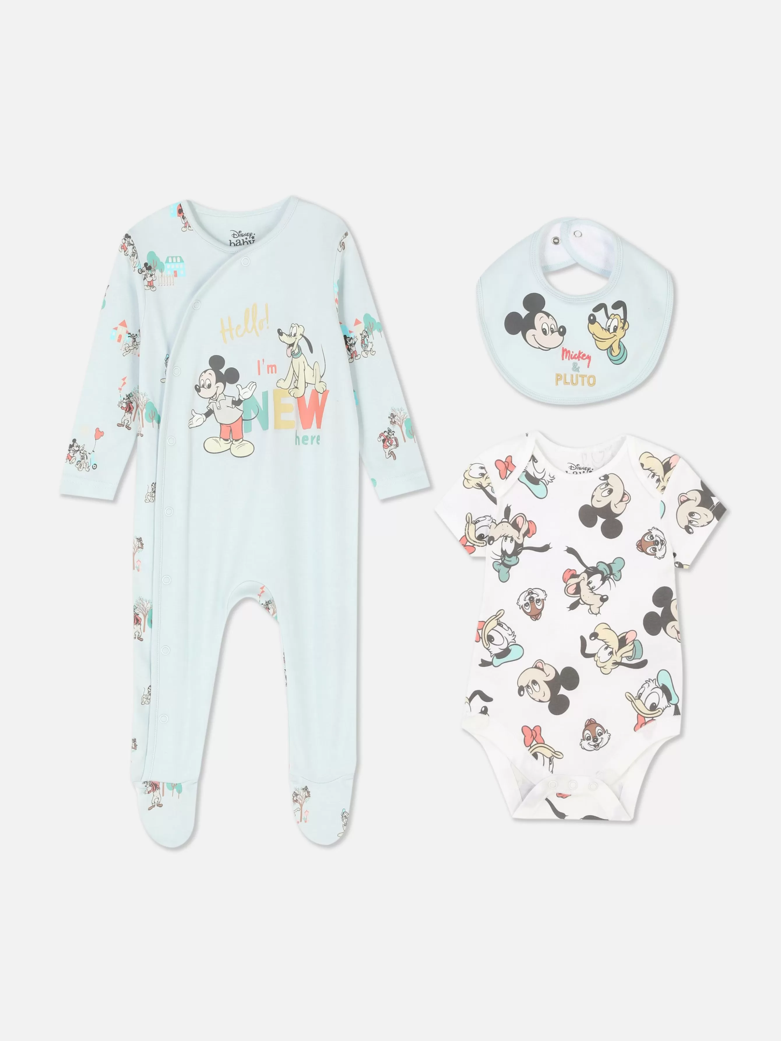 Primark Conj 3 Peças Disney Mickey Mouse & Friends Recém-nascido