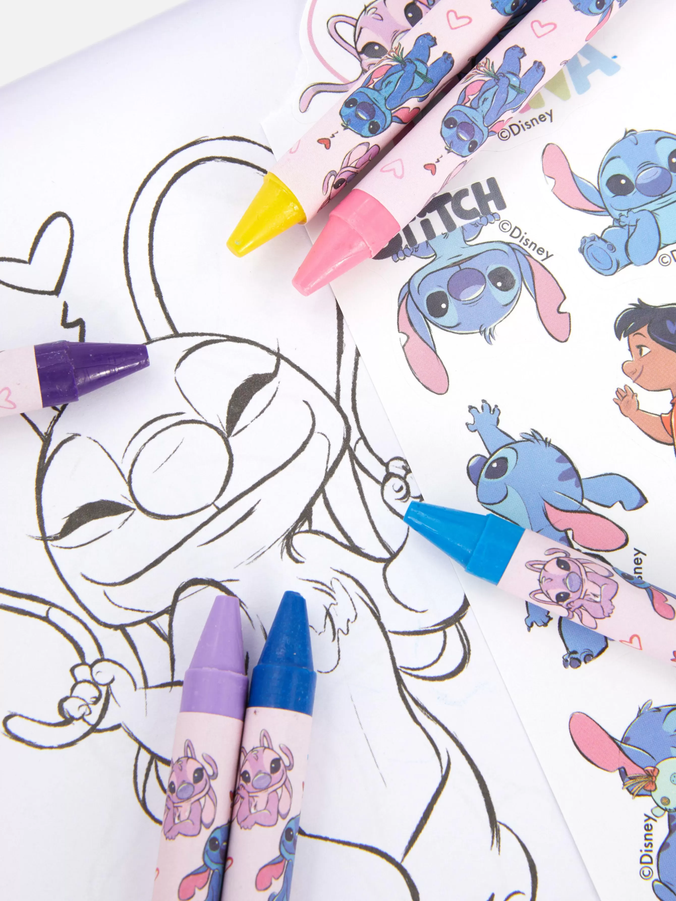 Primark Conjunto Colorir Portátil Disney Stitch And Angel