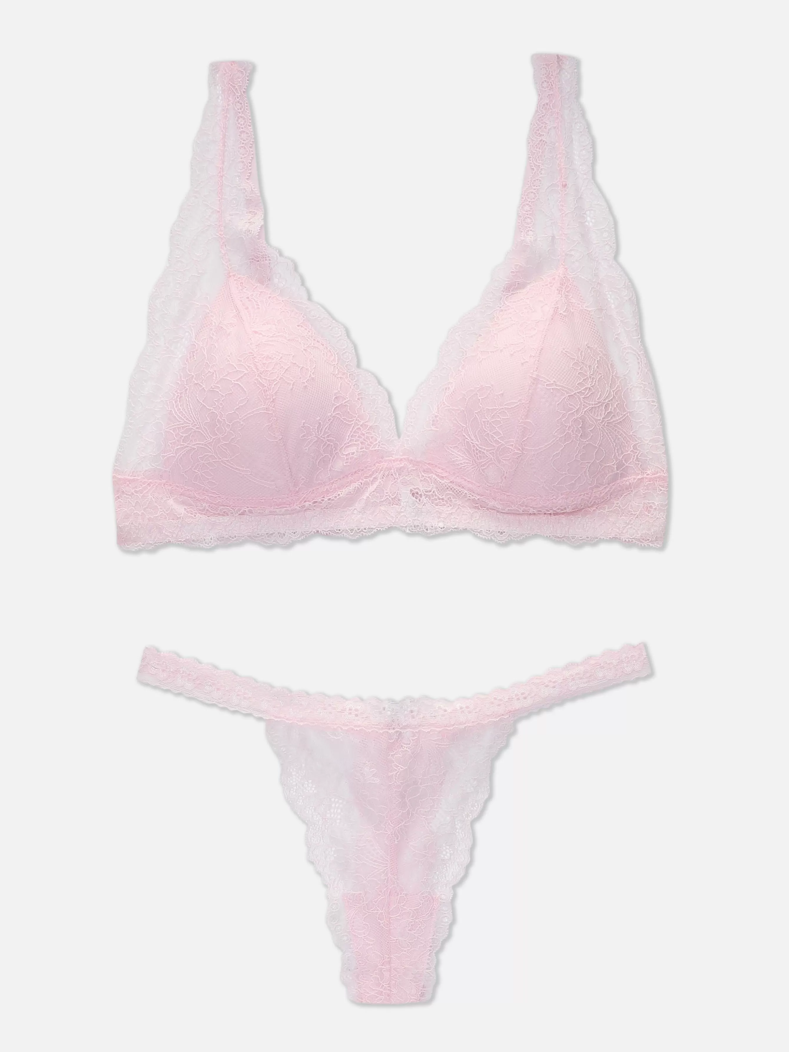 MULHER Primark Conjunto Sutiã Bralette Triângulo/tanga Renda