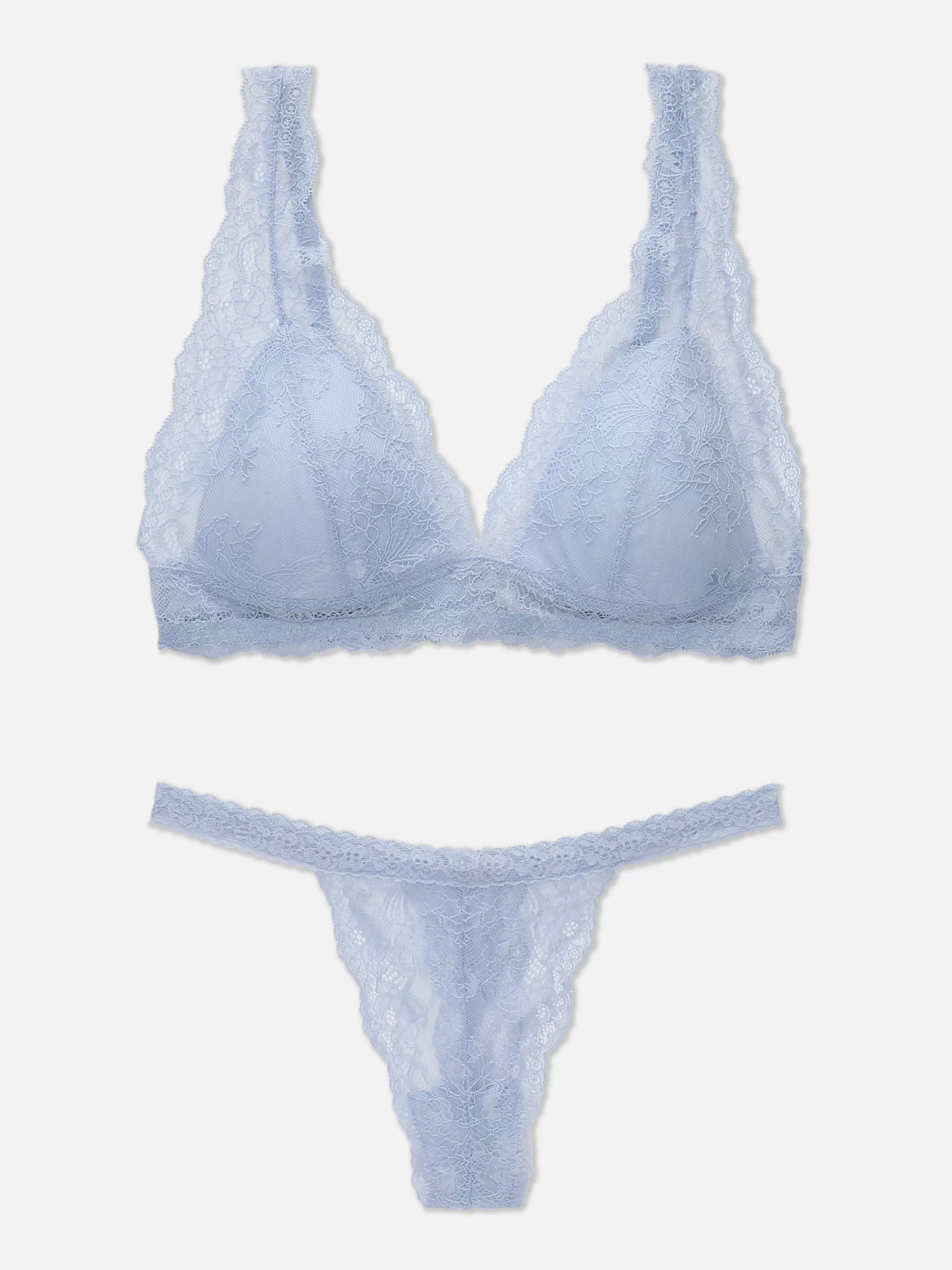 MULHER Primark Conjunto Sutiã Bralette Triângulo/tanga Renda