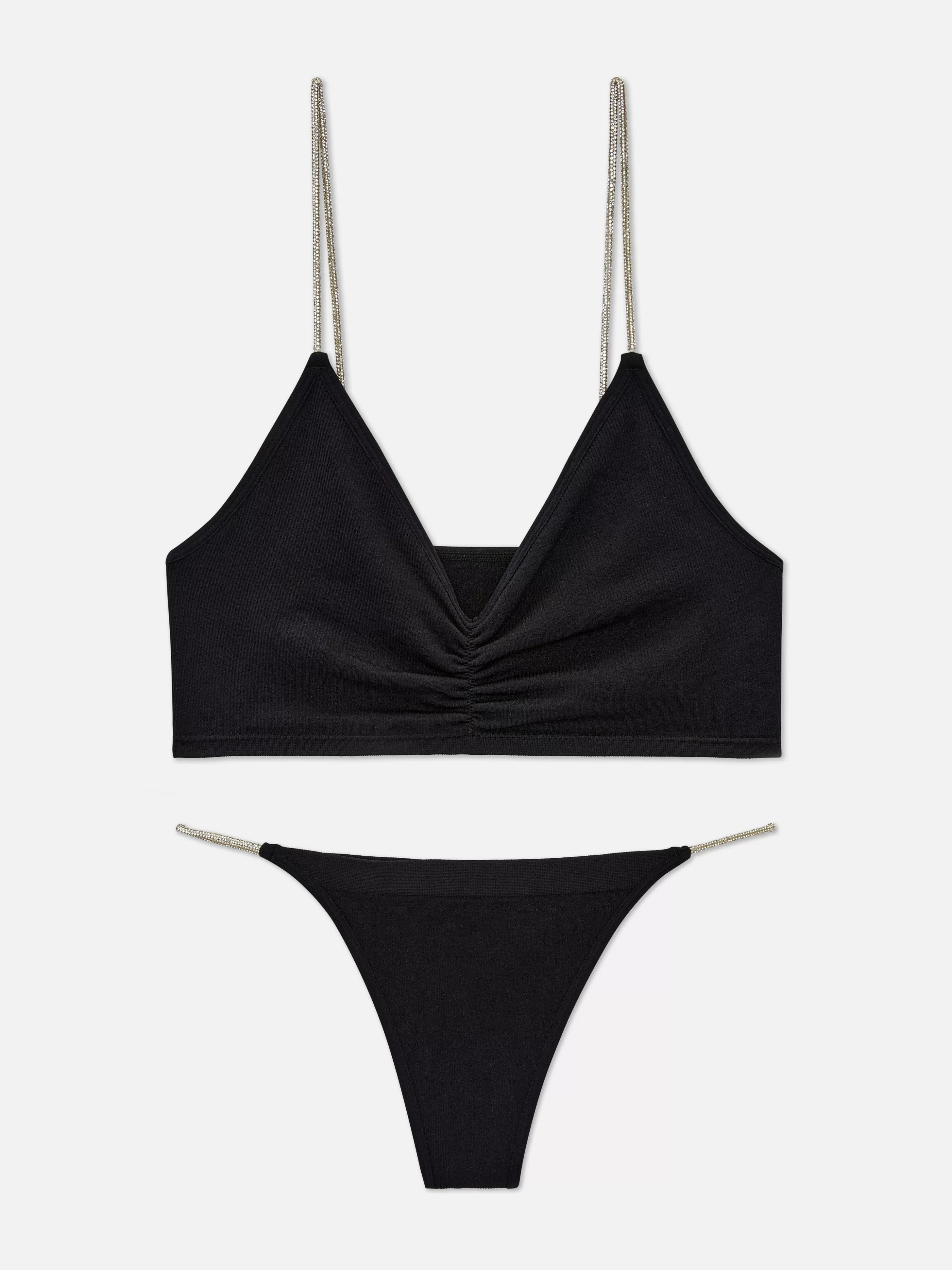 MULHER Primark Conjunto Sutiã Bralette/tanga Tira Brilhantes