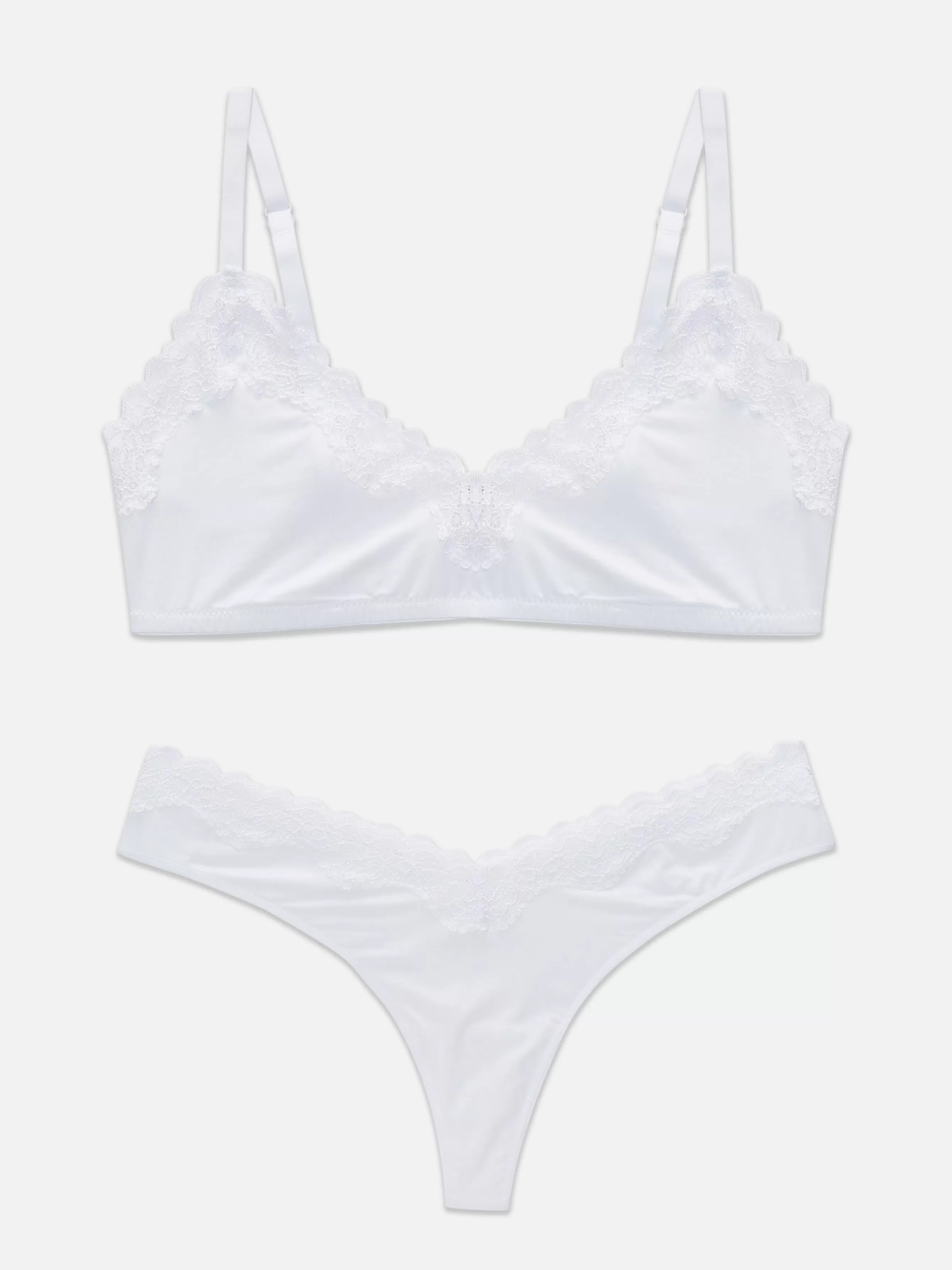 MULHER Primark Conjunto Sutiã Não Almofadado/tanga Rebordo Renda