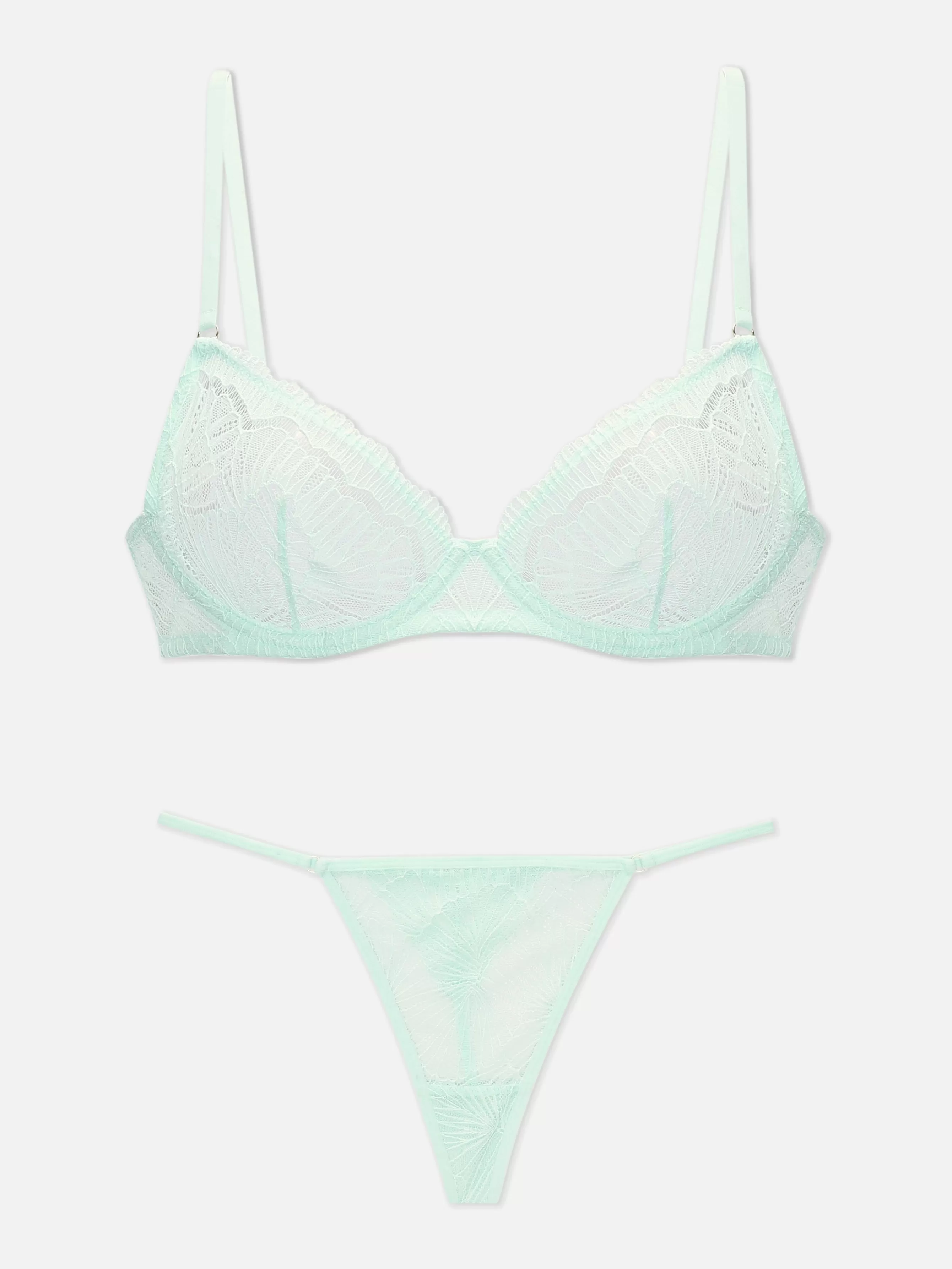 MULHER Primark Conjunto Sutiã Renda Não Almofadado/tanga Fio Dental