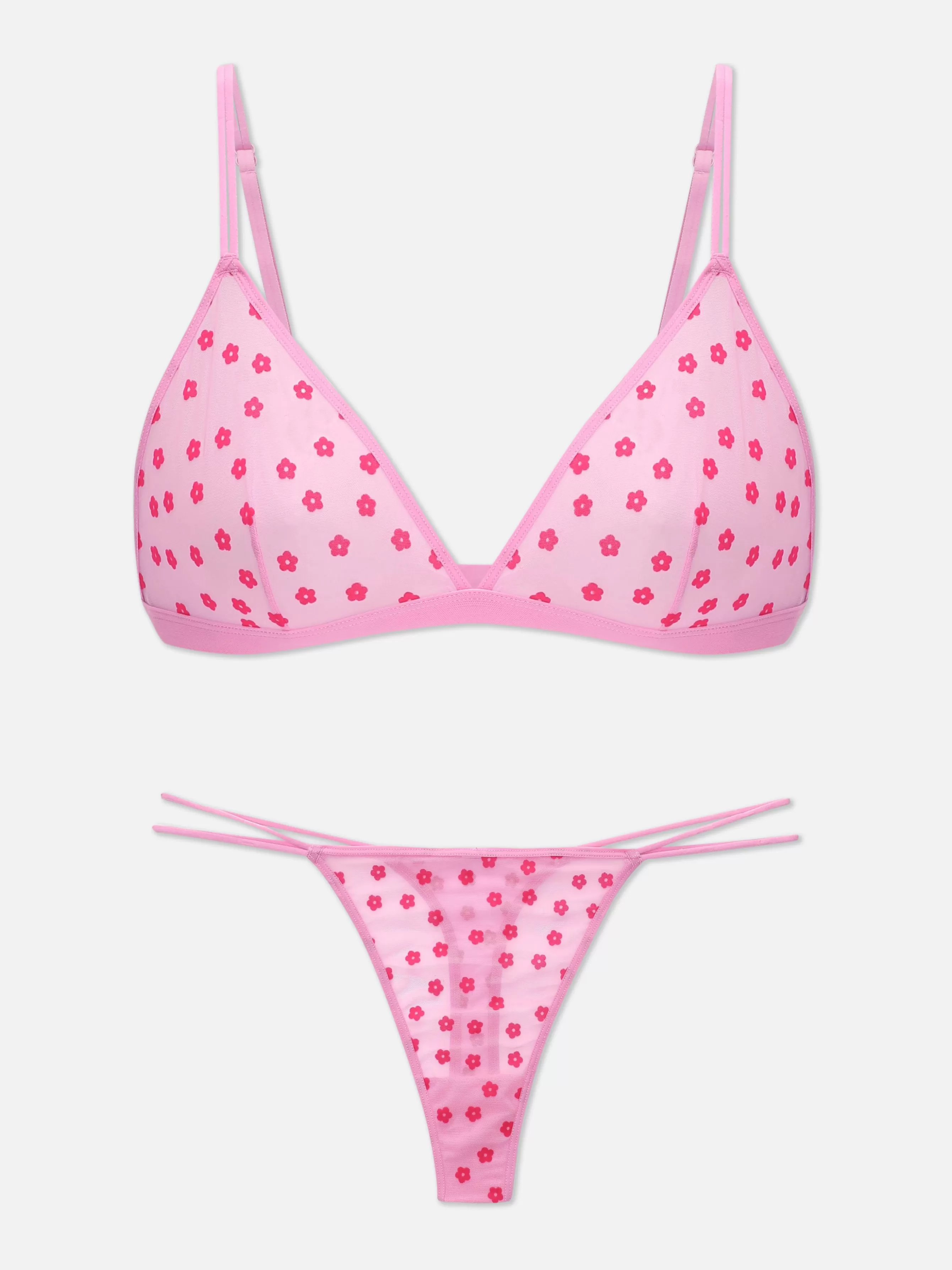 MULHER Primark Conjunto Sutiã Triângulo/tanga Flocado