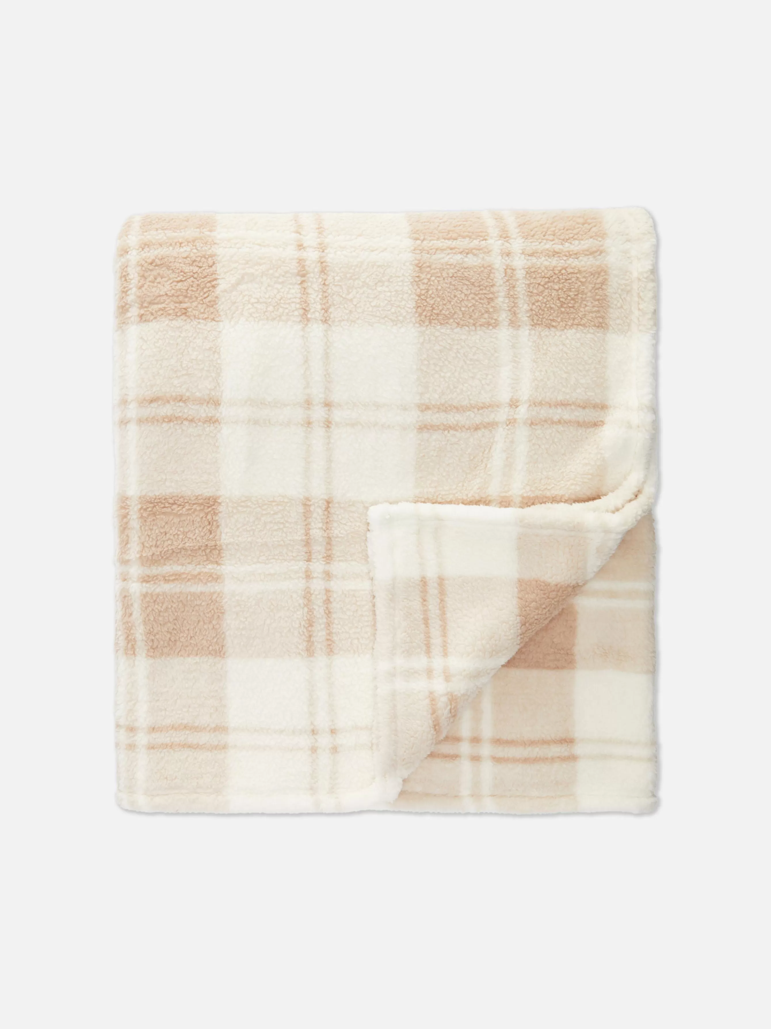 Primark Manta Malha Polar Padrão Xadrez