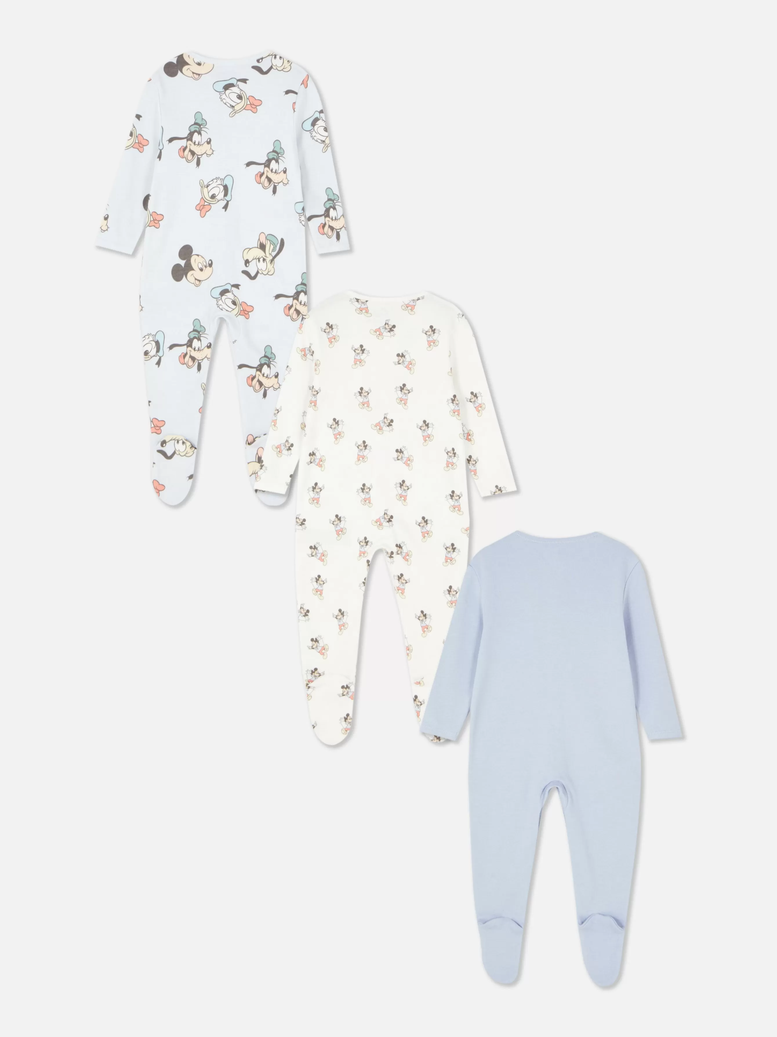 Primark Pack 3 Babygrows Disney Mickey Mouse & Friends