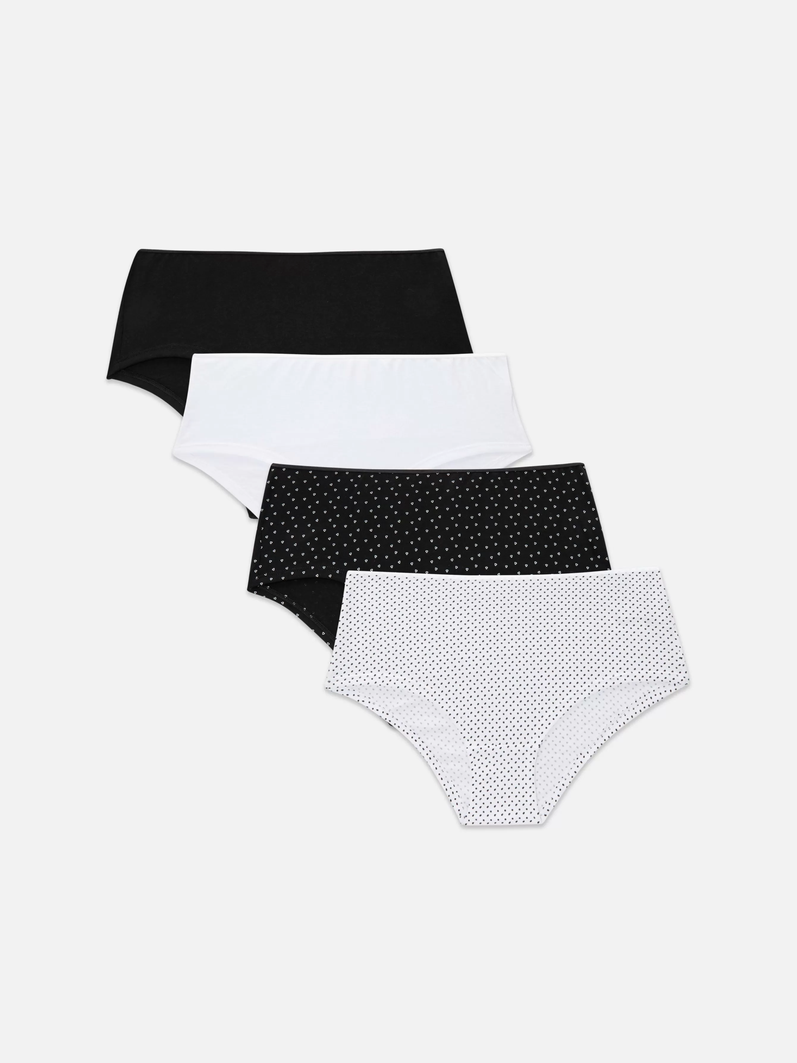 MULHER Primark Pack 4 Boxers Cintura Média Sortidos