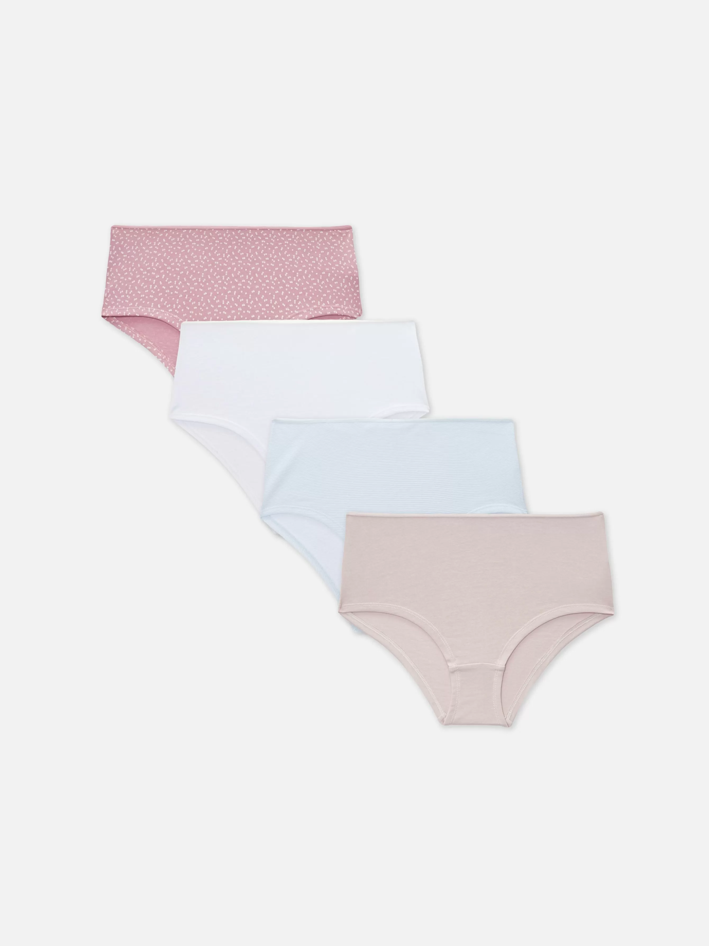 MULHER Primark Pack 4 Boxers Cintura Média Sortidos