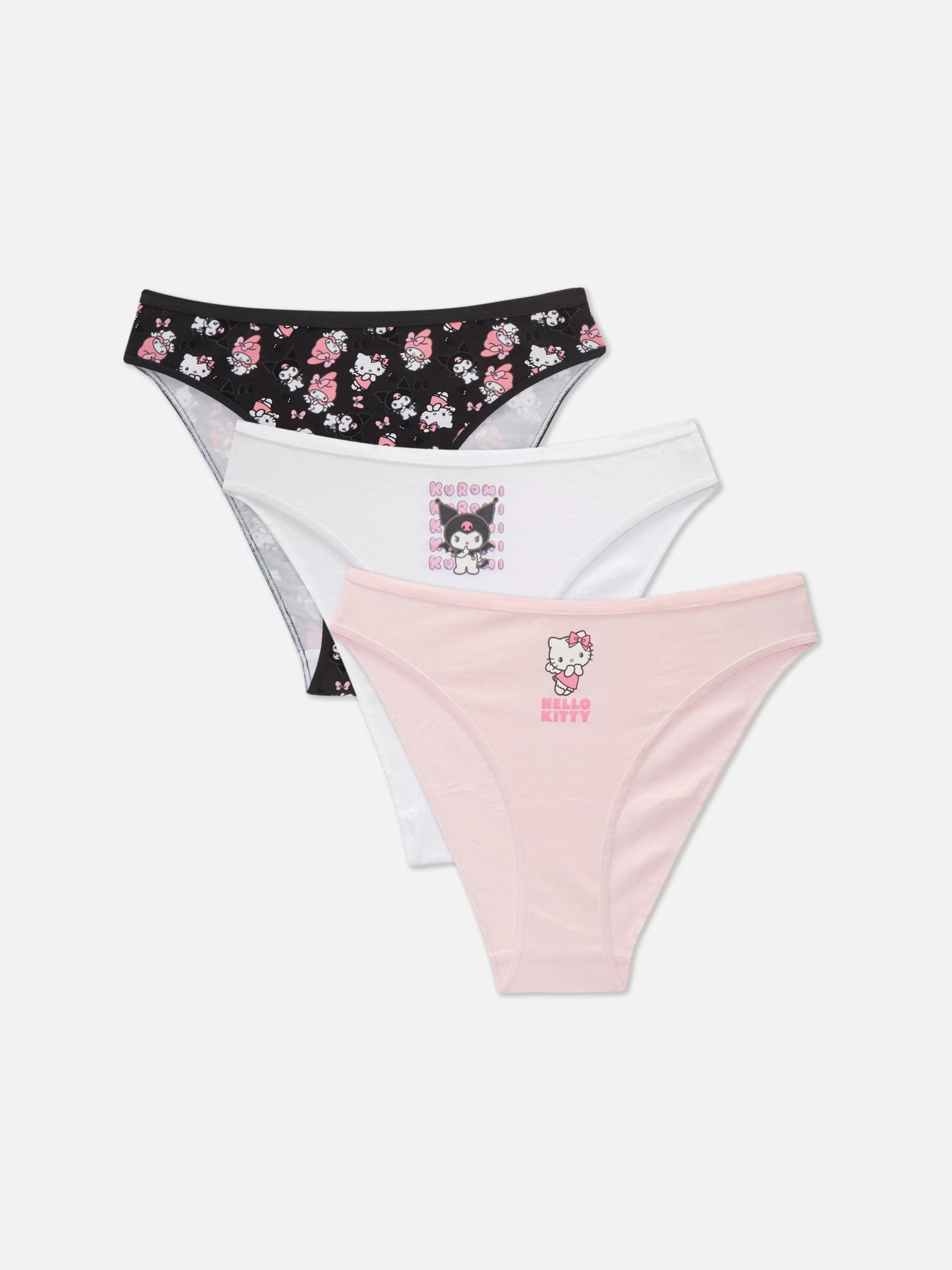 MULHER Primark Pack 3 Cuecas Cavadas Hello Kitty