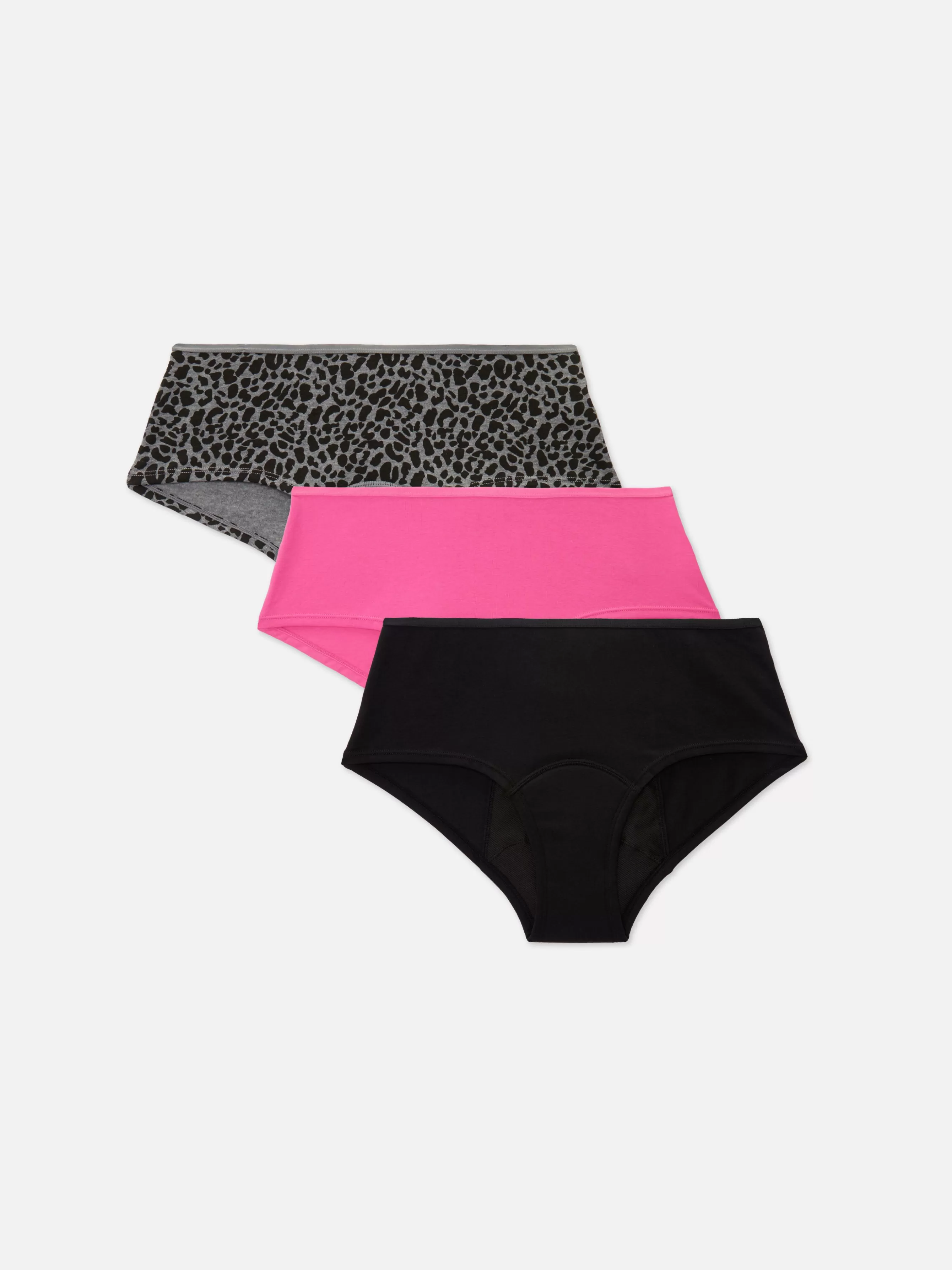 MULHER Primark Pack 3 Cuecas Estilo Hipster Menstruais