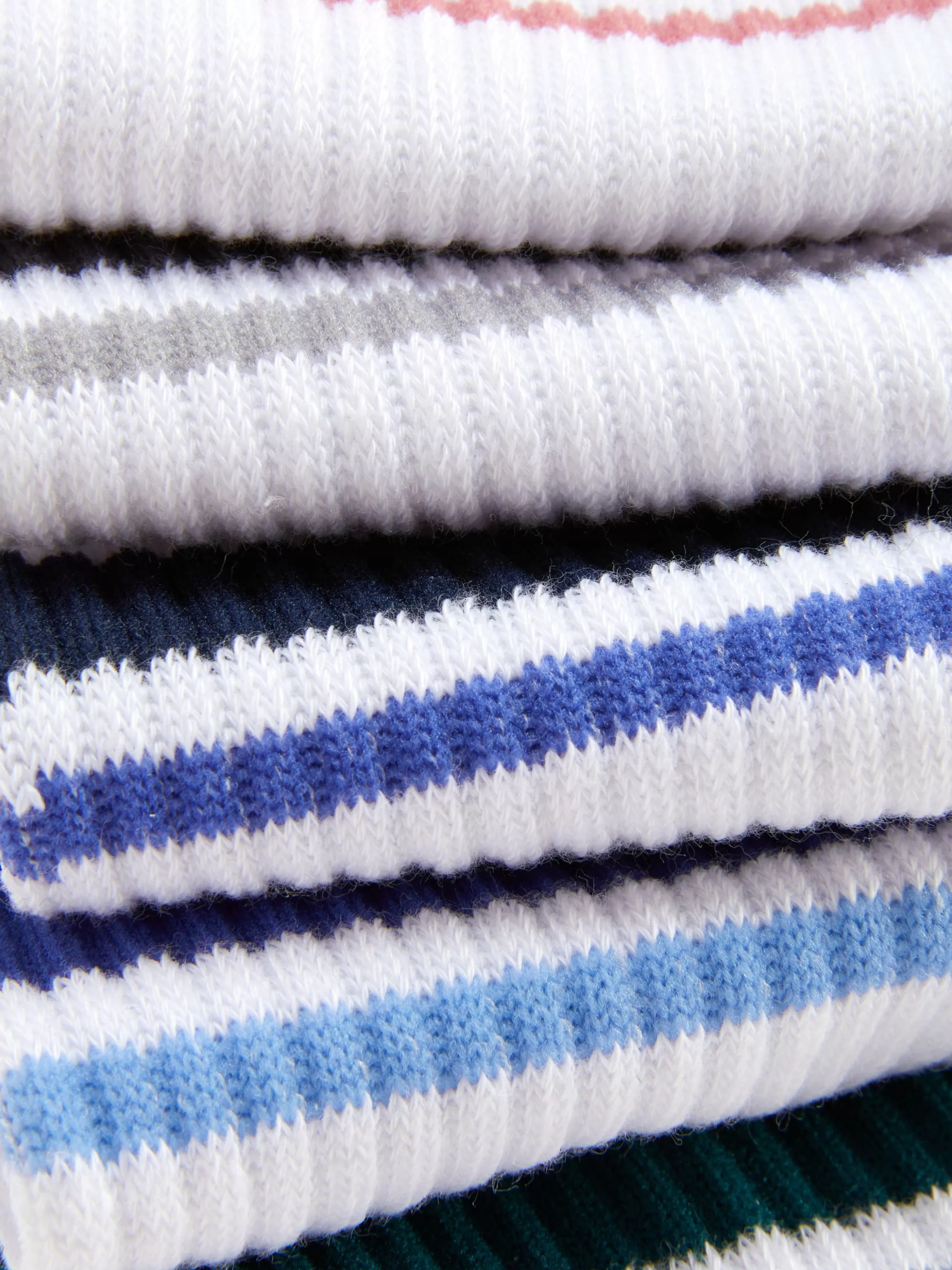 Primark Pack 5 Pares Meias Caneladas Cano Médio Detalhe Riscas