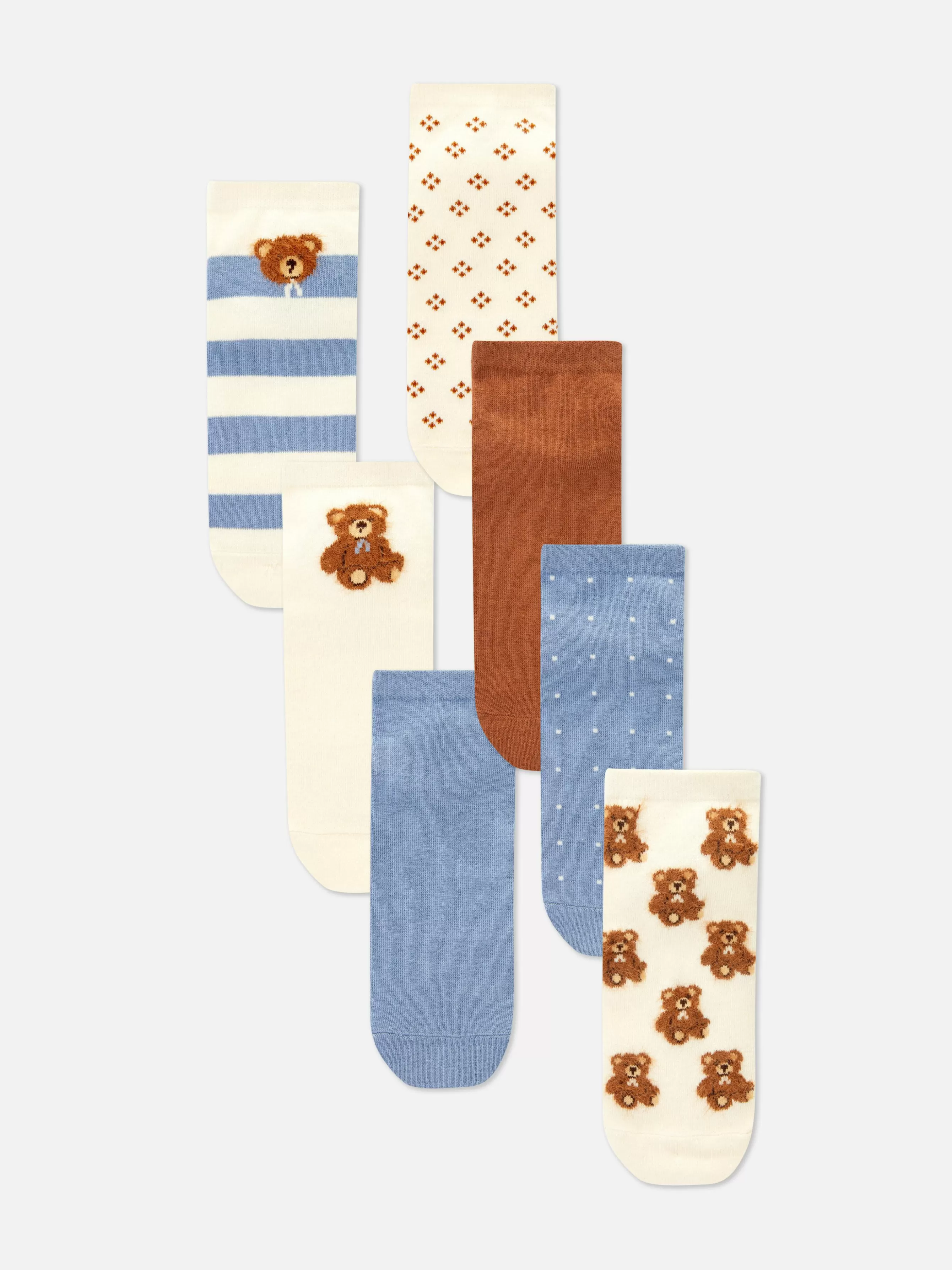 MULHER Primark Pack 7 Pares Meias Cano Médio Urso