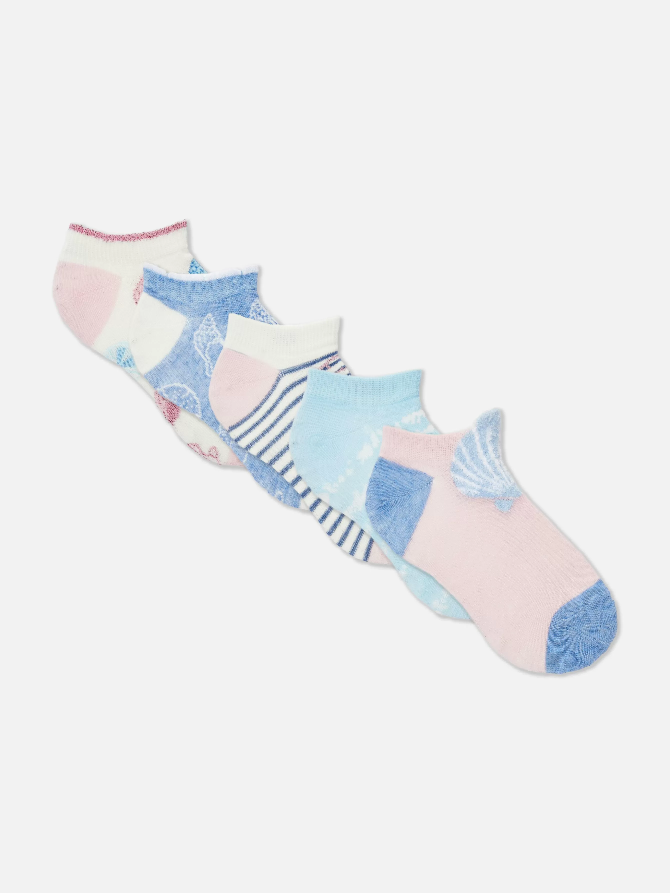 Primark Pack 5 Pares Meias Desporto Sortidas Conchas