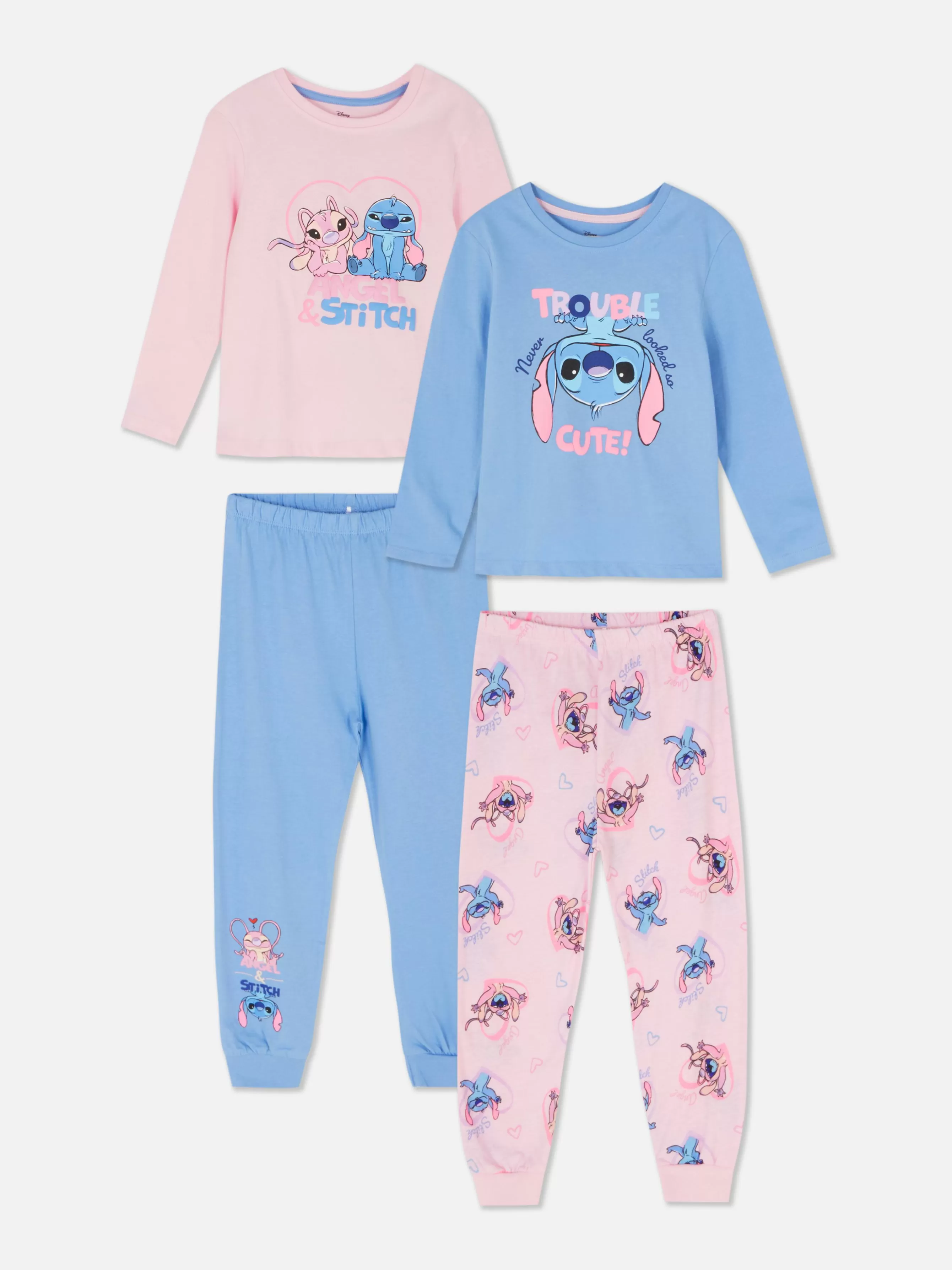 Primark Pack 2 Pijamas Calças Disney Stitch & Angel