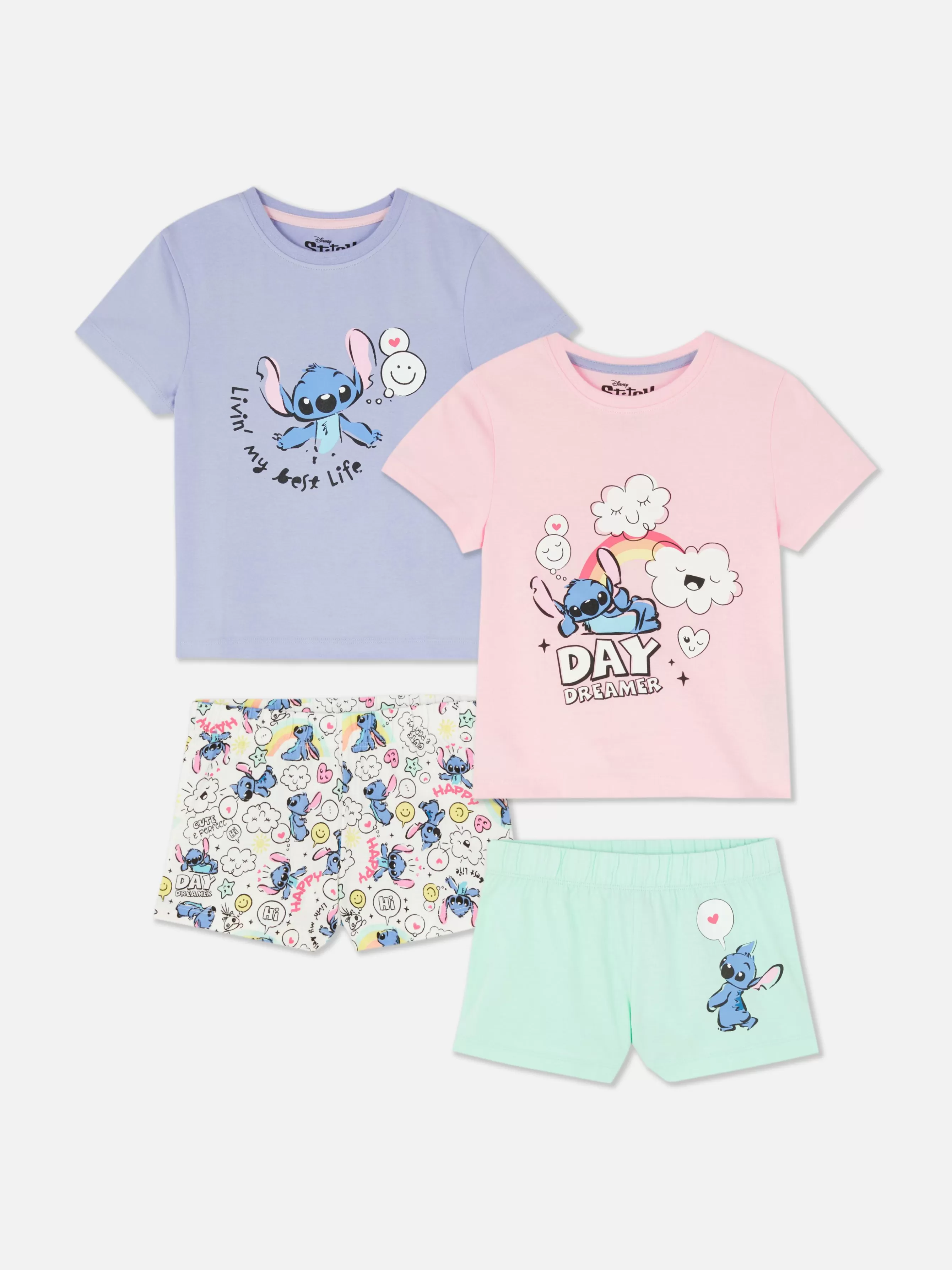 Primark Pack 2 Pijamas Calções Disney Lilo & Stitch