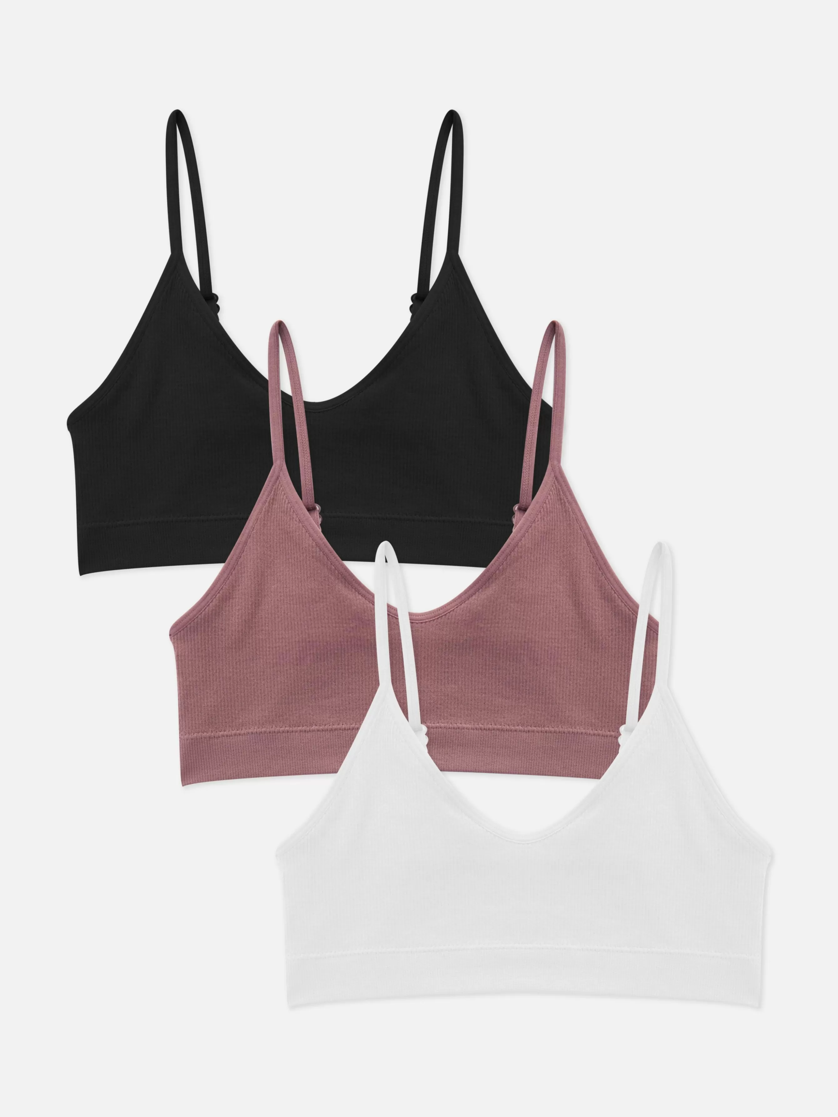 MULHER Primark Pack 3 Sutiãs Bralette Alças Curtos S/ Costuras