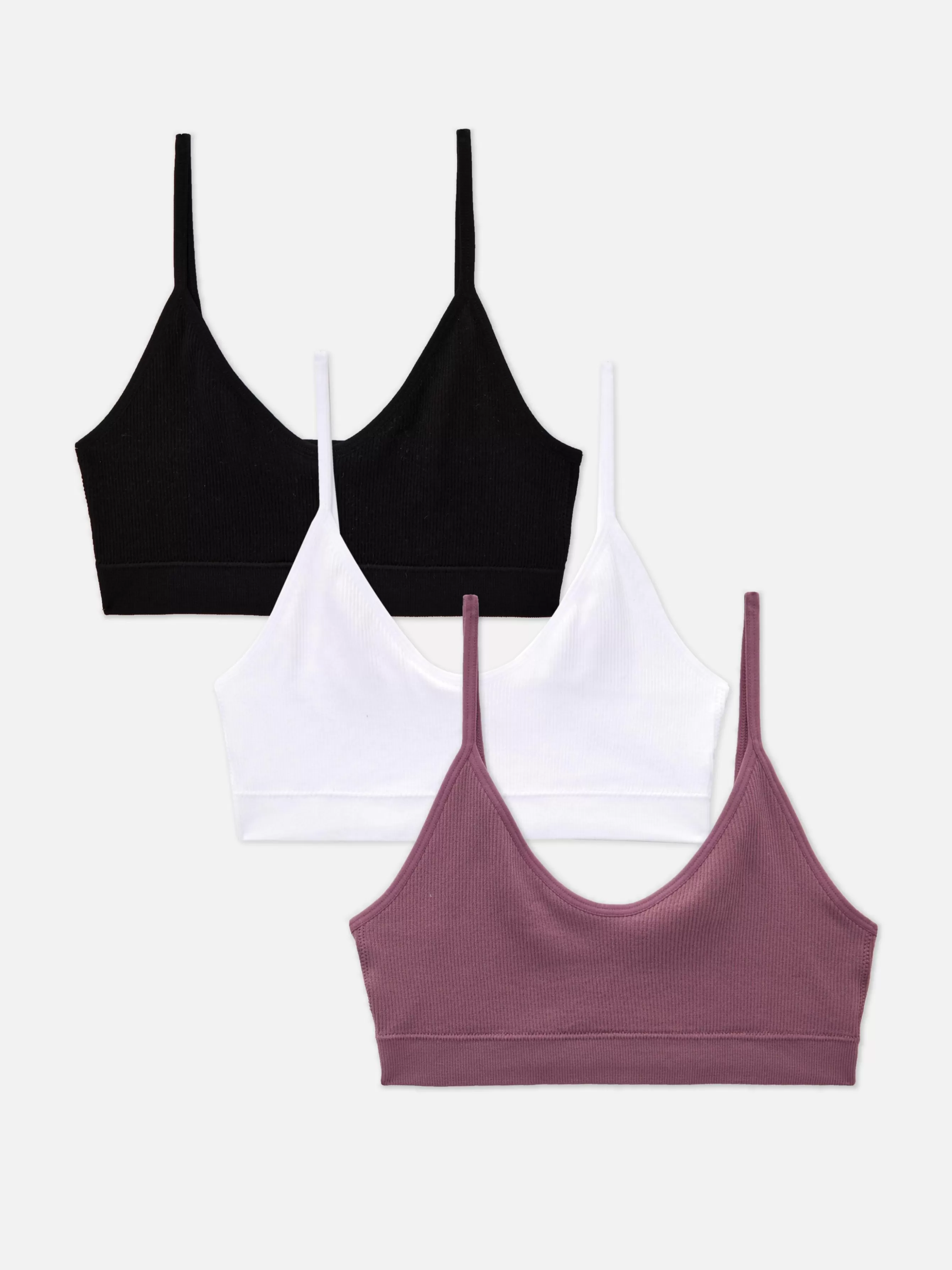 MULHER Primark Pack 3 Sutiãs Bralette Alças Curtos S/ Costuras