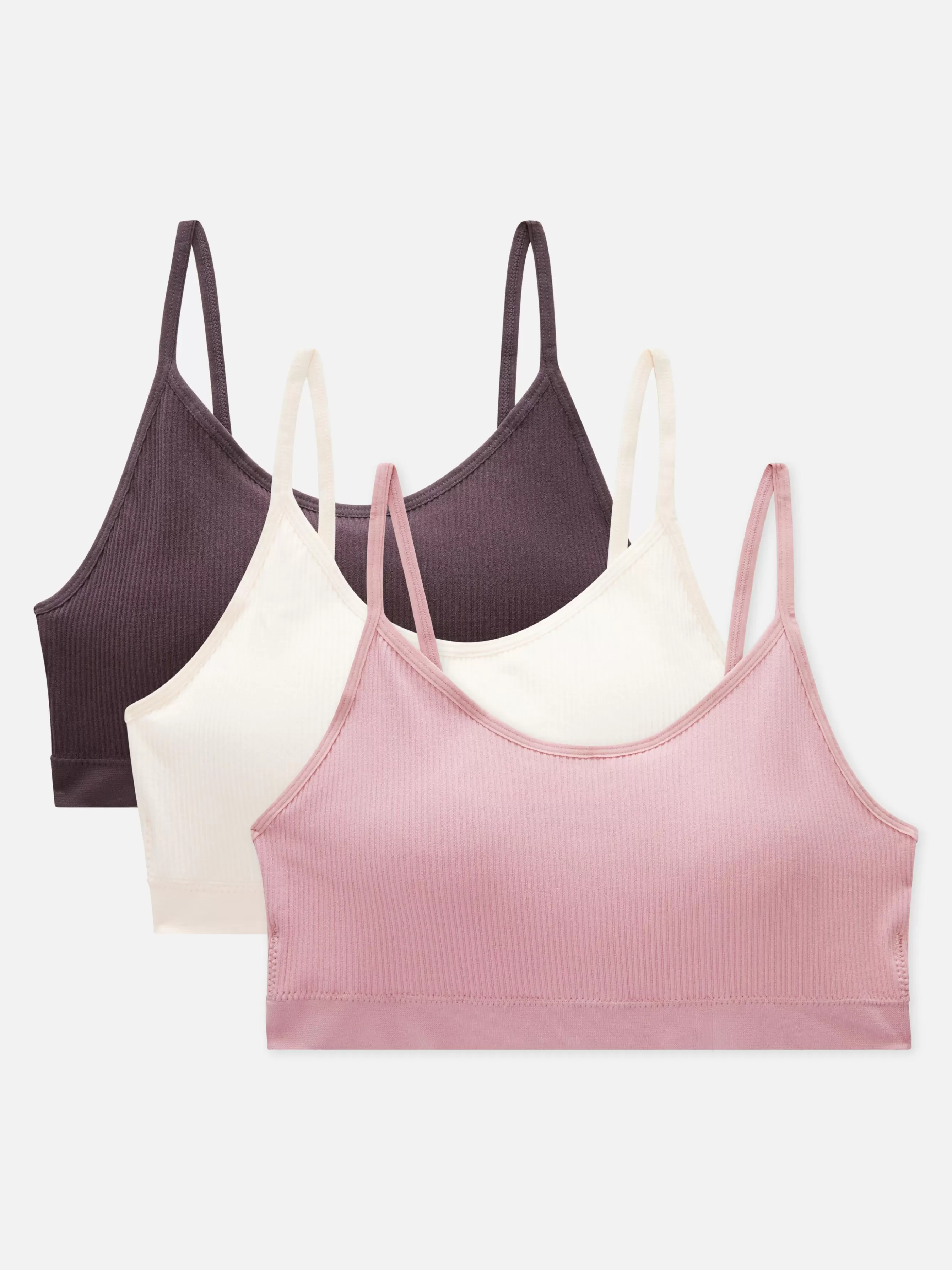 MULHER Primark Pack 3 Sutiãs Bralette Curtos Canelados