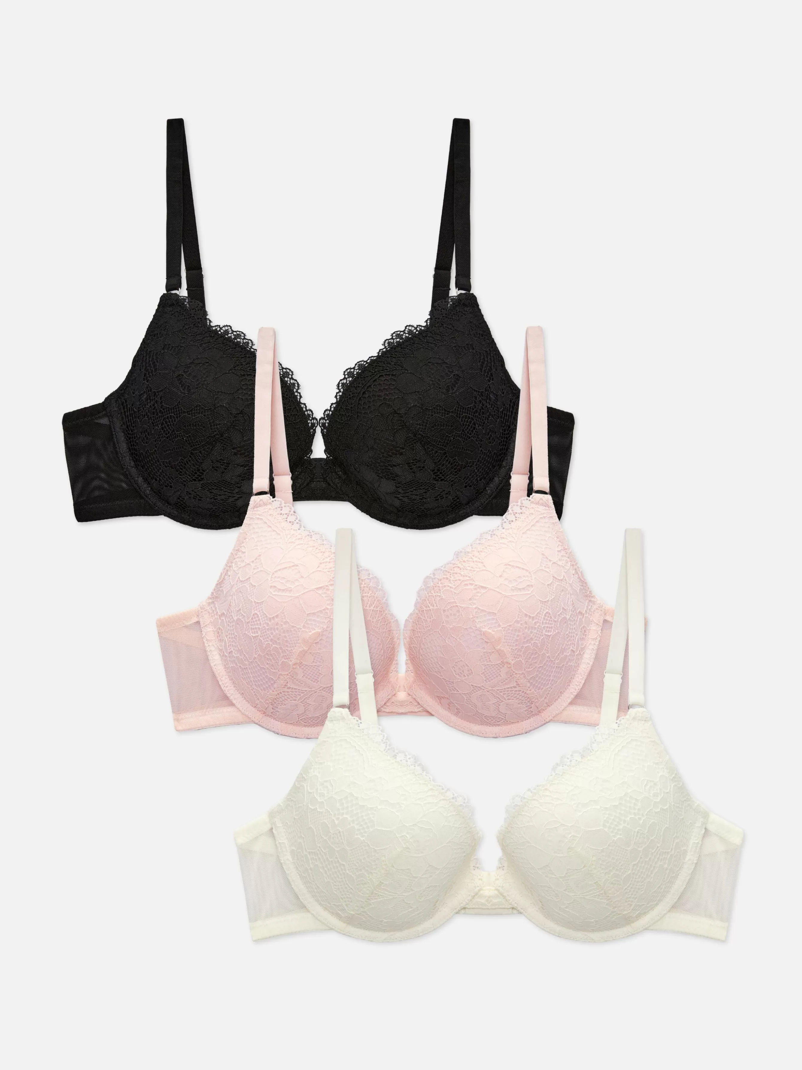 MULHER Primark Pack 3 Sutiãs Push-up Almofadados Renda