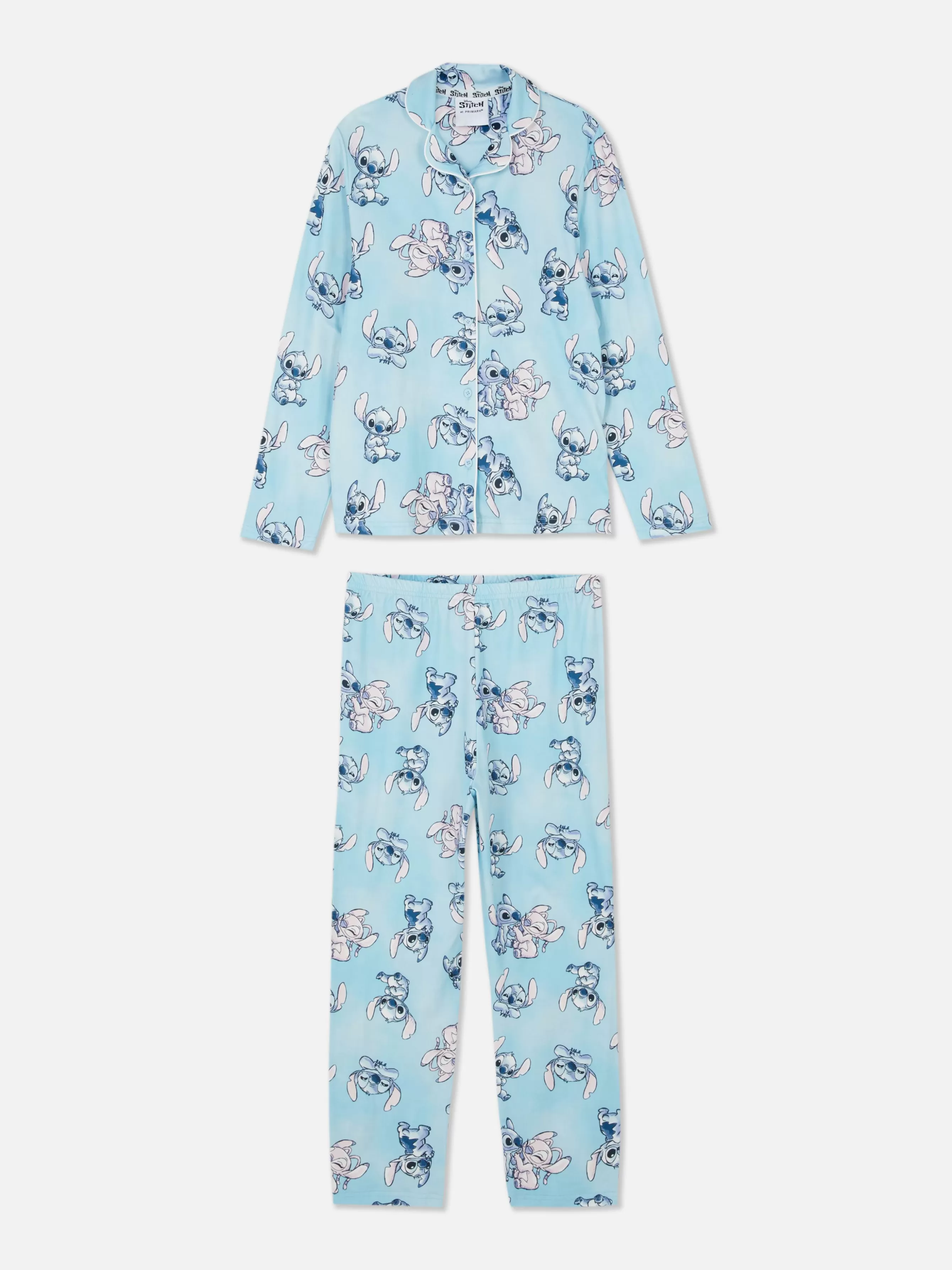 Primark Pijama Camisa Manga Comprida Disney Stitch & Angel