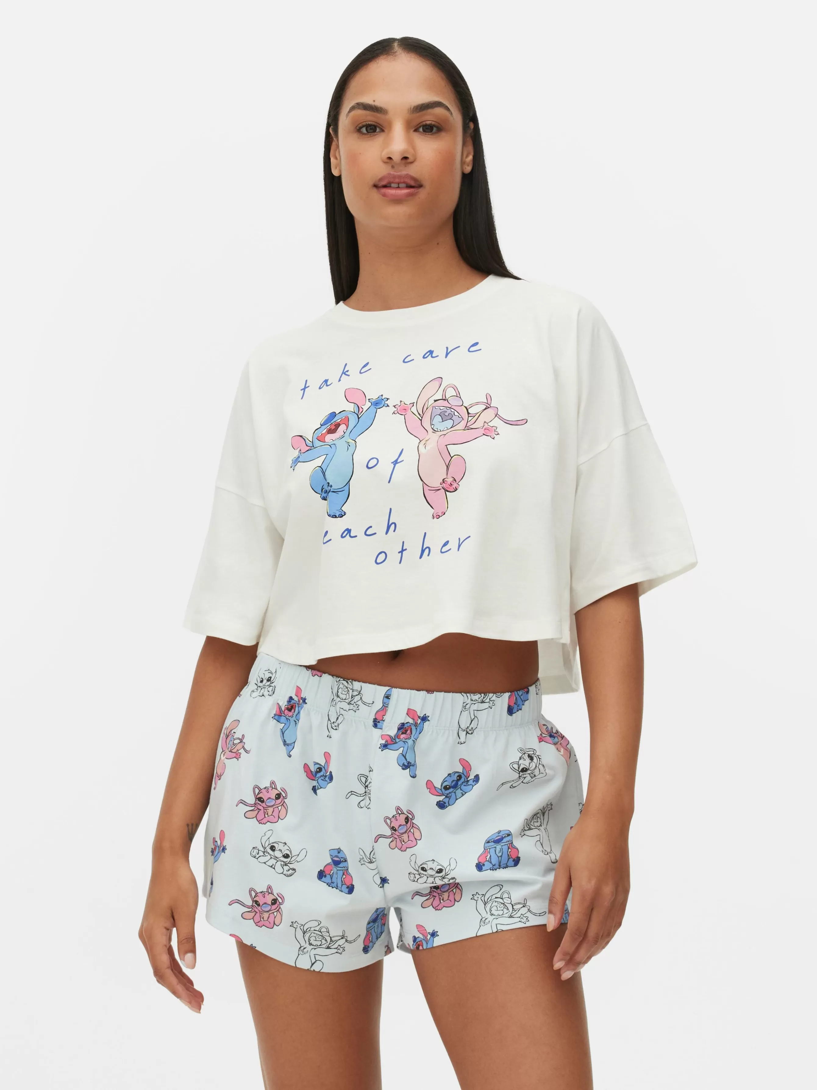 MULHER Primark Pijama Curto Disney Stitch & Angel