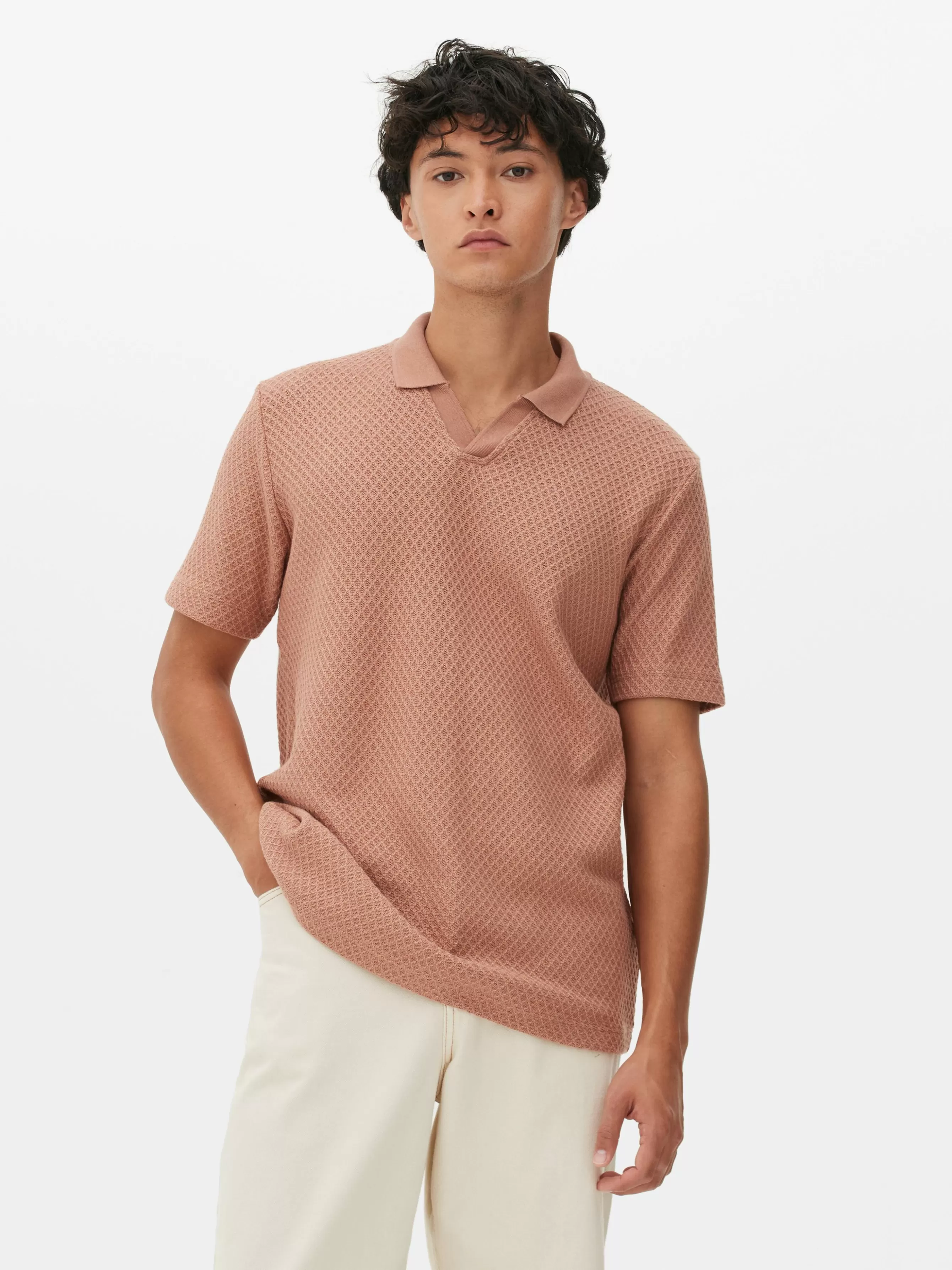 Primark Polo Malha Texturada Kem