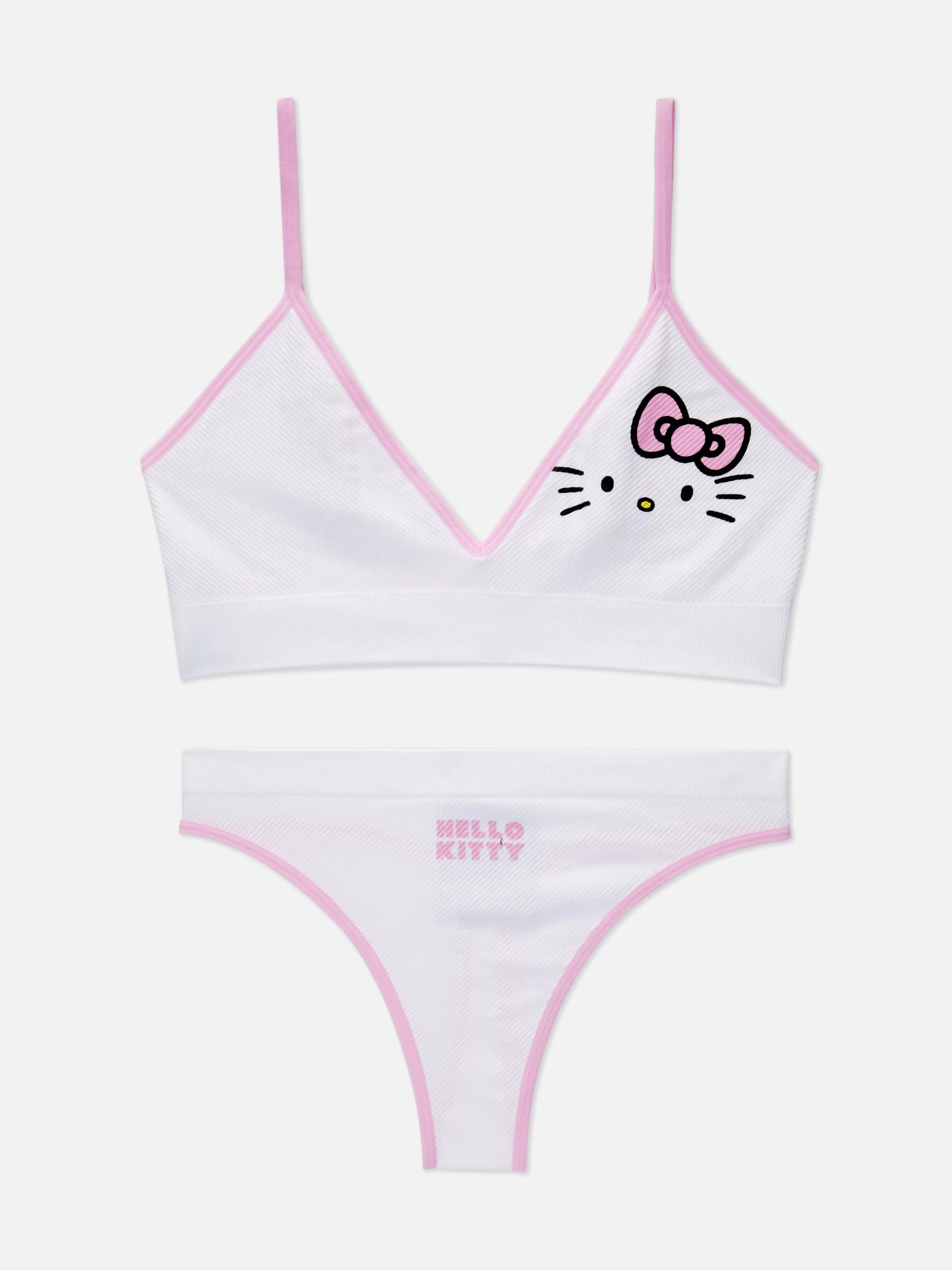 MULHER Primark Sutiã Bralette Triângulo/tanga S/ Costuras Hello Kitty