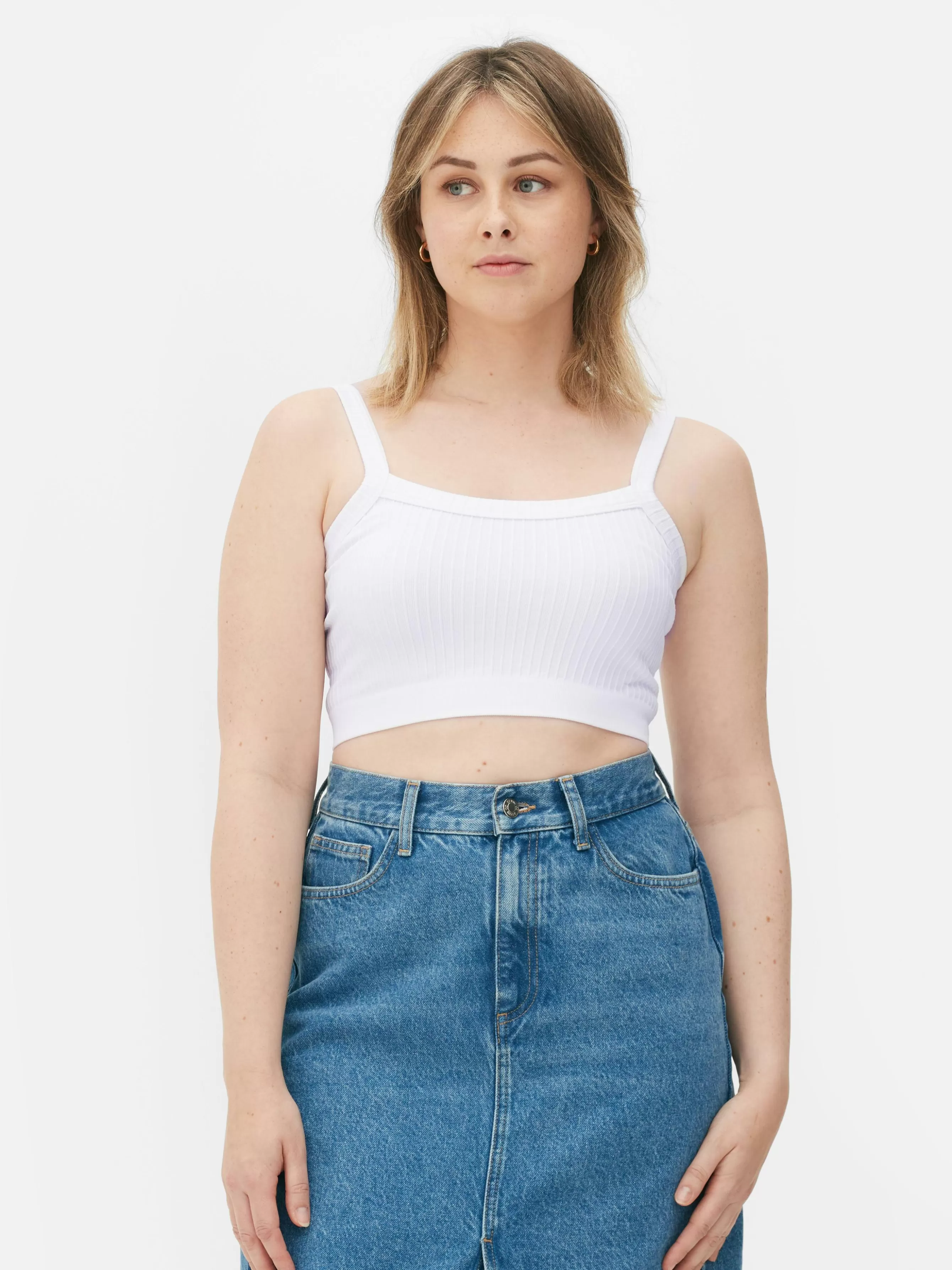 MULHER Primark Top Curto Textura Canelada