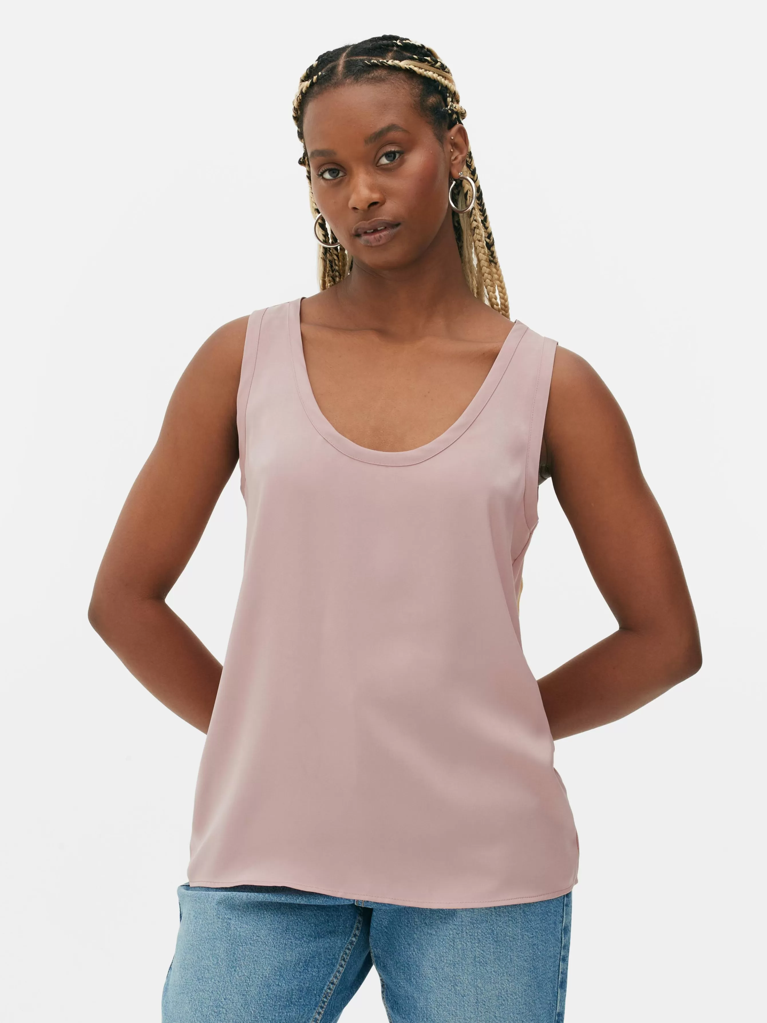 MULHER Primark Top S/ Mangas Corte Folgado Básico