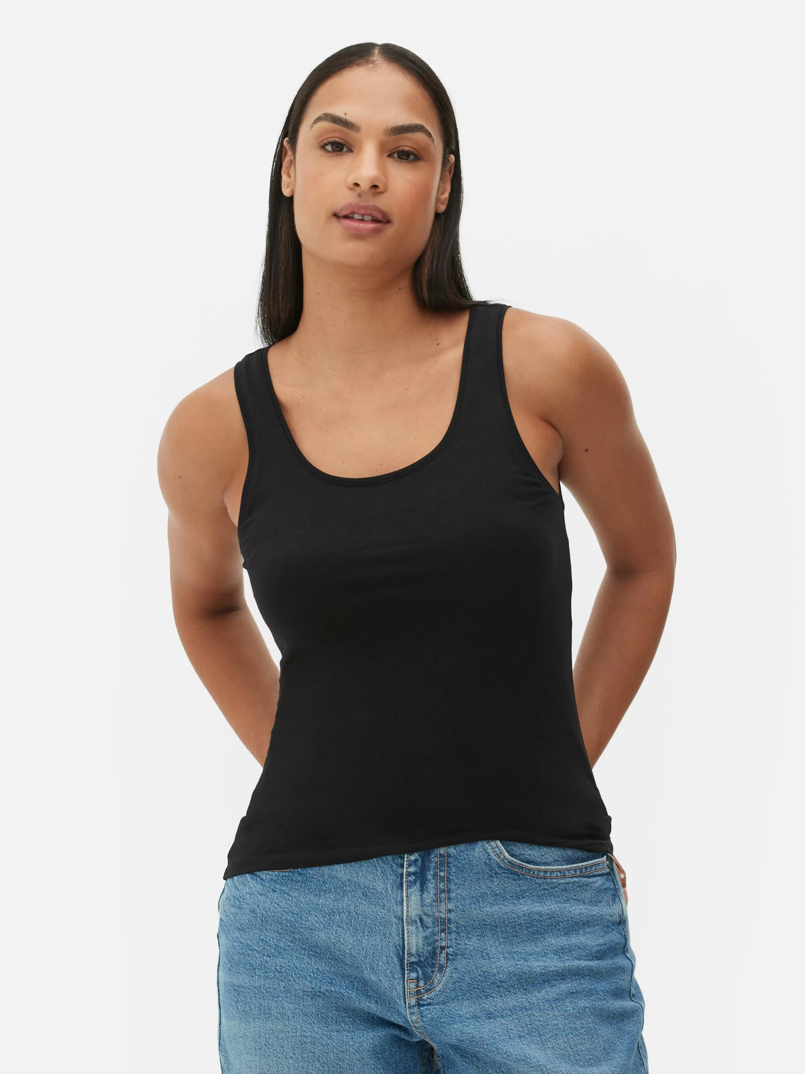 MULHER Primark Top S/ Mangas Elástico Essencial