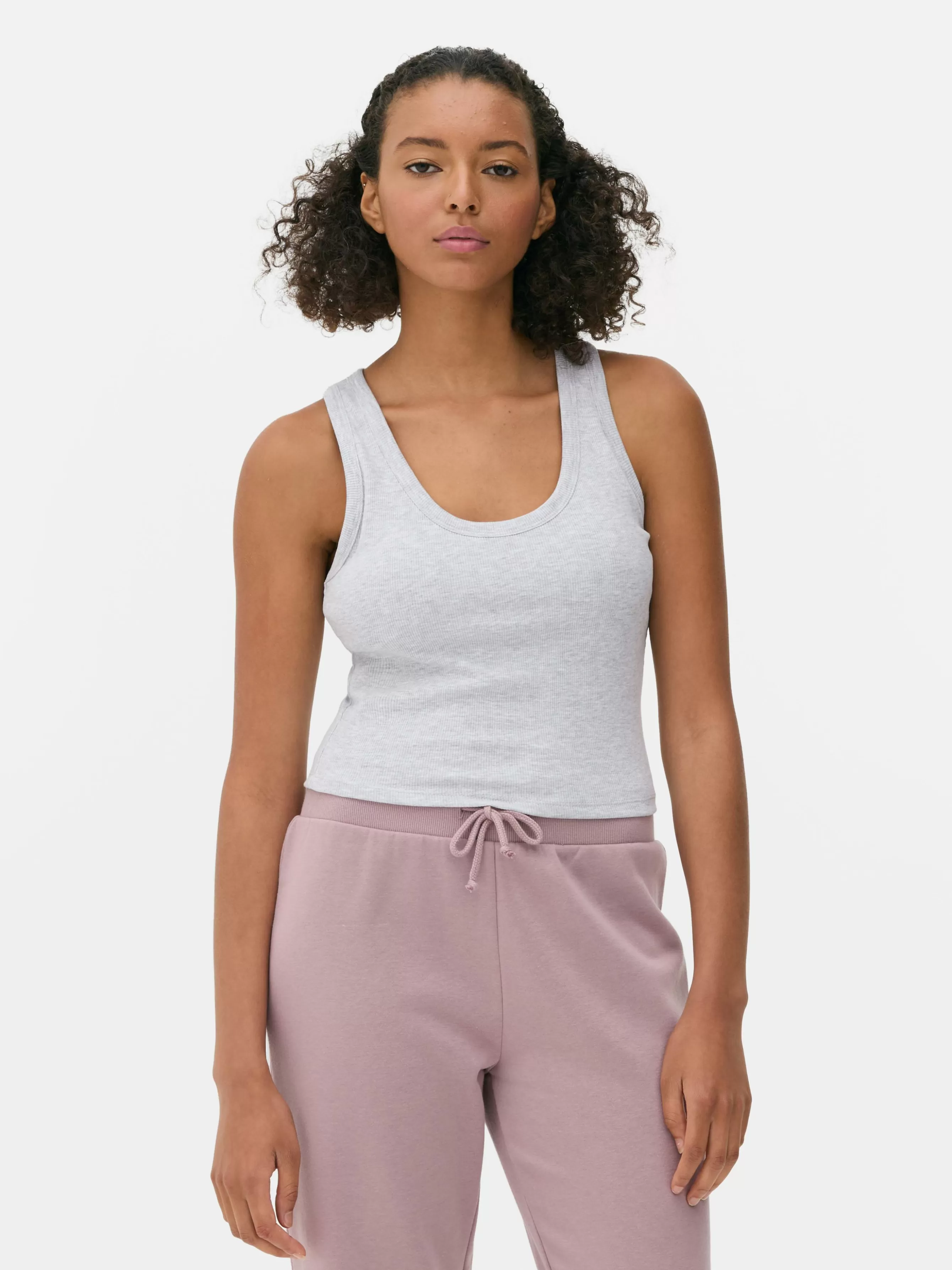 MULHER Primark Top S/ Mangas Gola Redonda Sutiã Incorporado