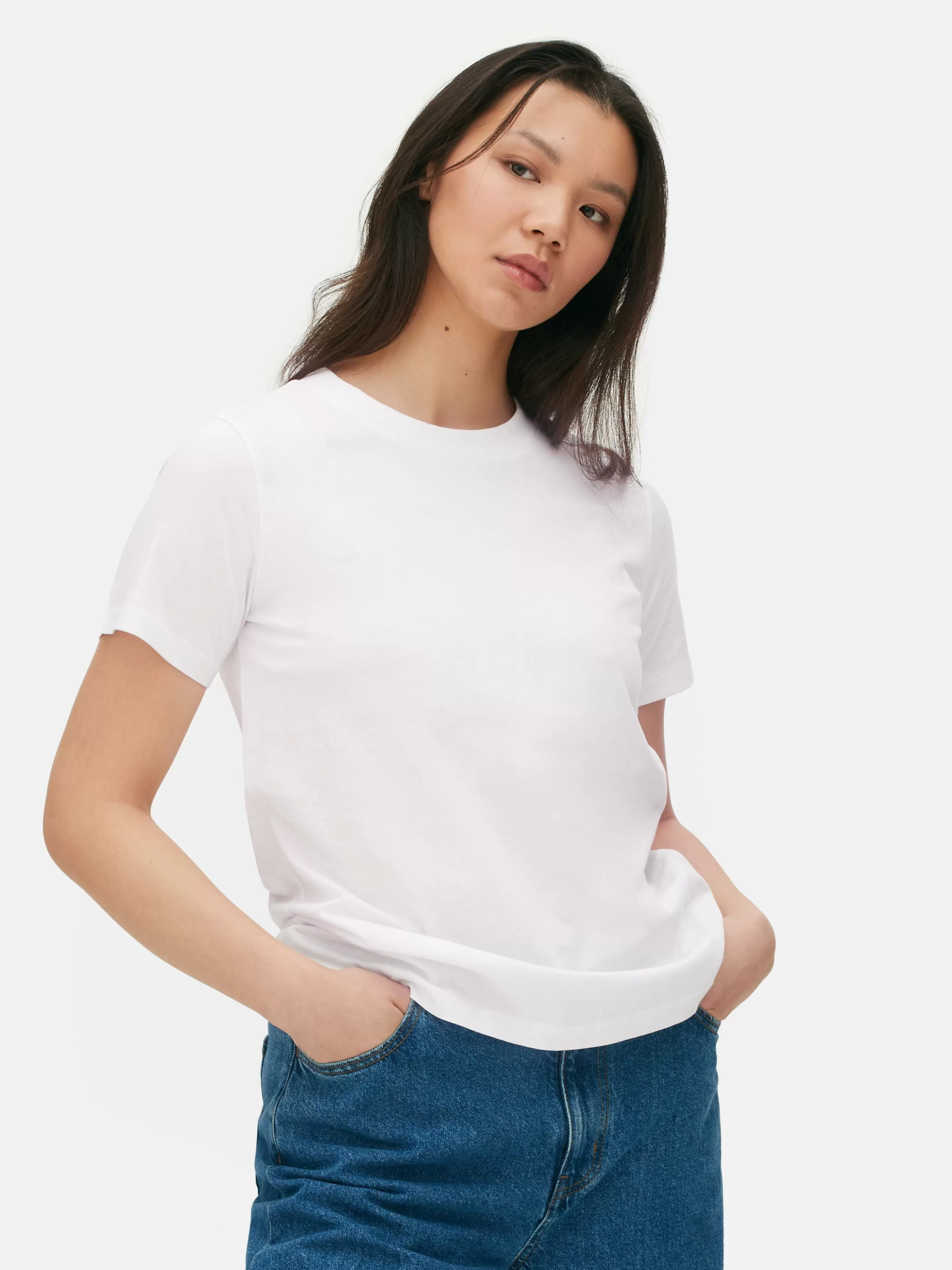 MULHER Primark T-shirt Algodão Manga Curta