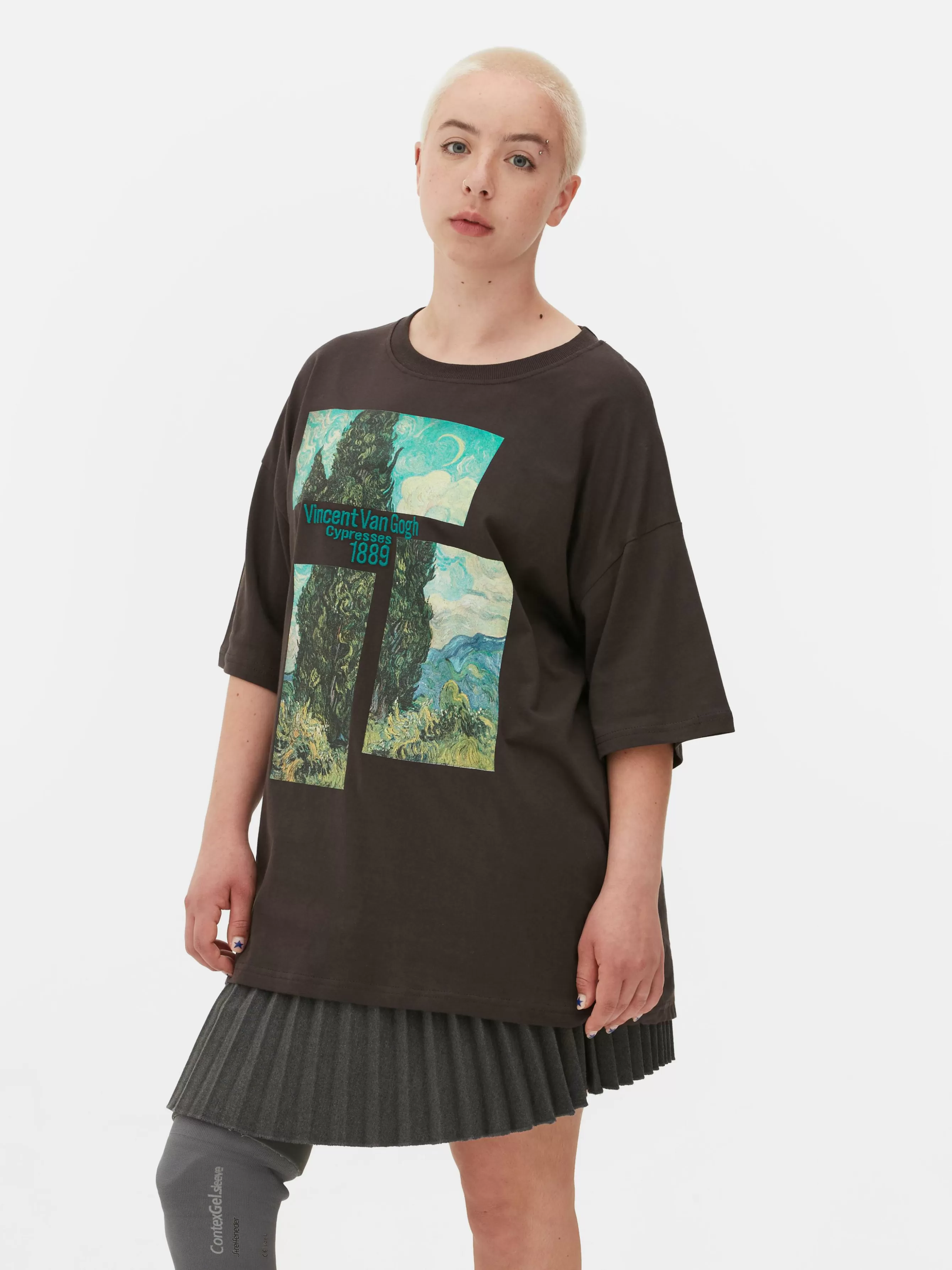 MULHER Primark T-shirt Corte Grande Van Gogh Ciprestes